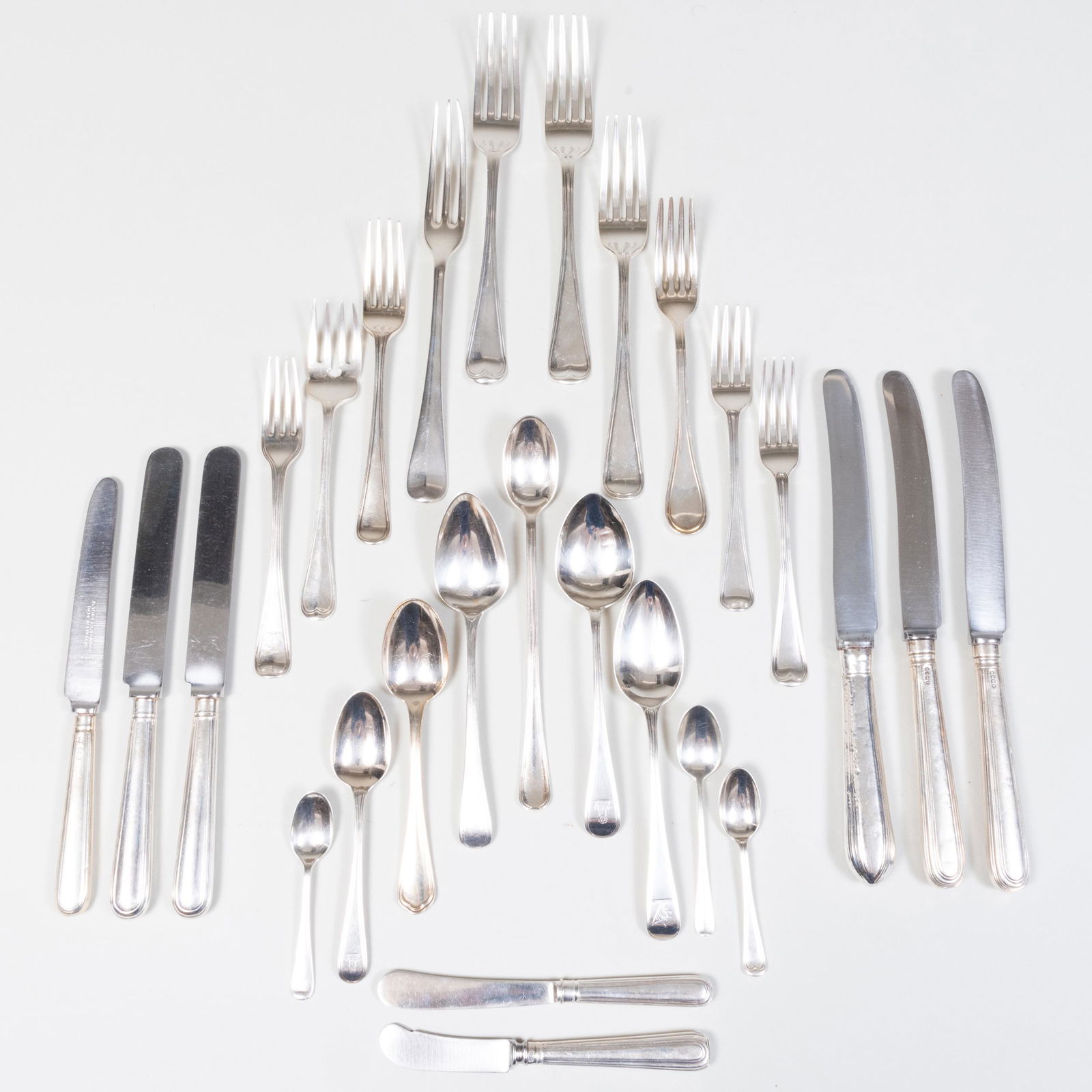 Assembled Georgian and Later English Silver Flatware Service (1 of 19)