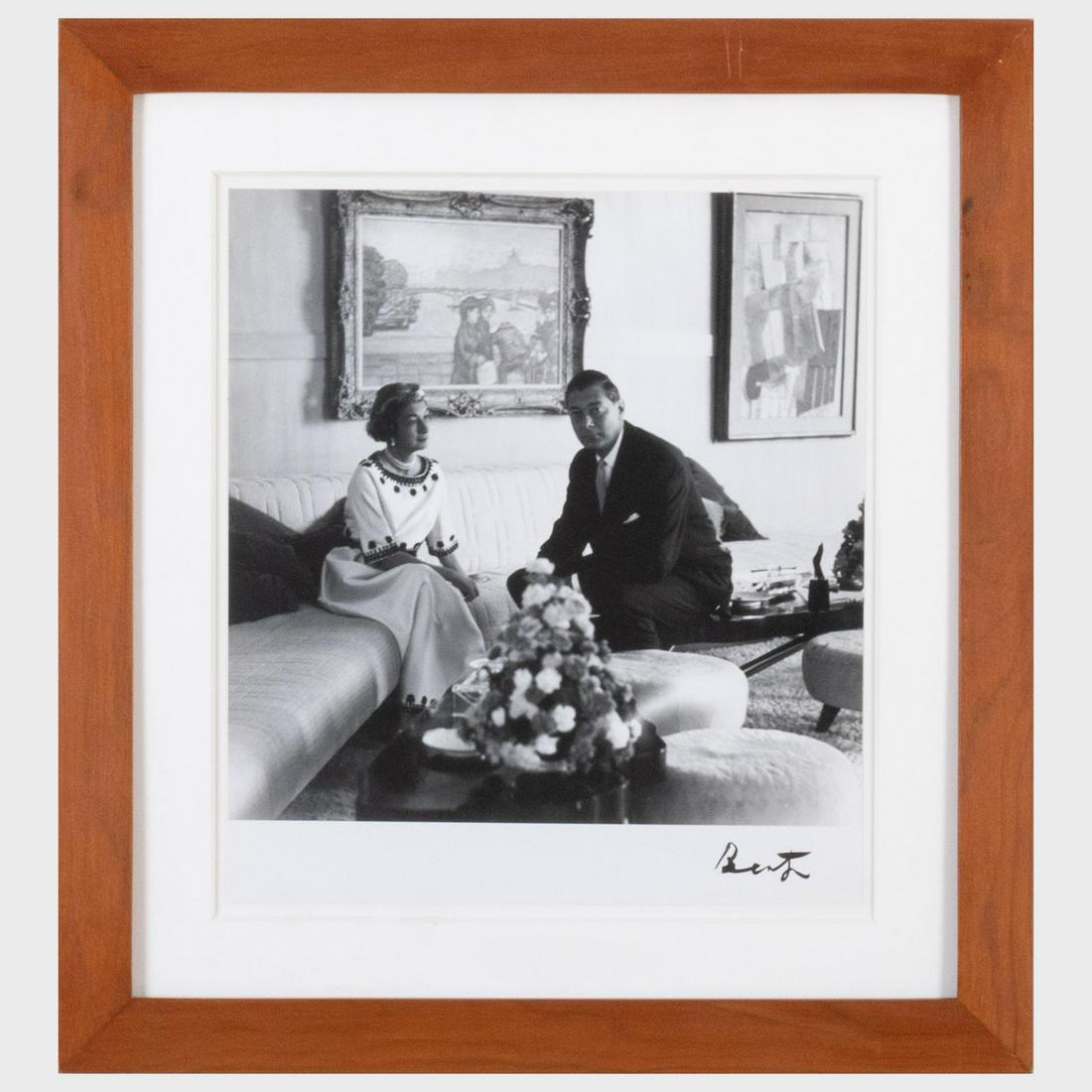 20th Century School: Portrait of Frances and Sidney Brody: A Pair: 20th Century School: Portrait of Frances and Sidney Brody: A Pair Two gelatin silver prints, indistinctly signed on the mounts. 11 3/4 x 10 1/2 in. (image), 17 1/4 x 16 in. (frame), 11 1/2 x 10 1/2 in