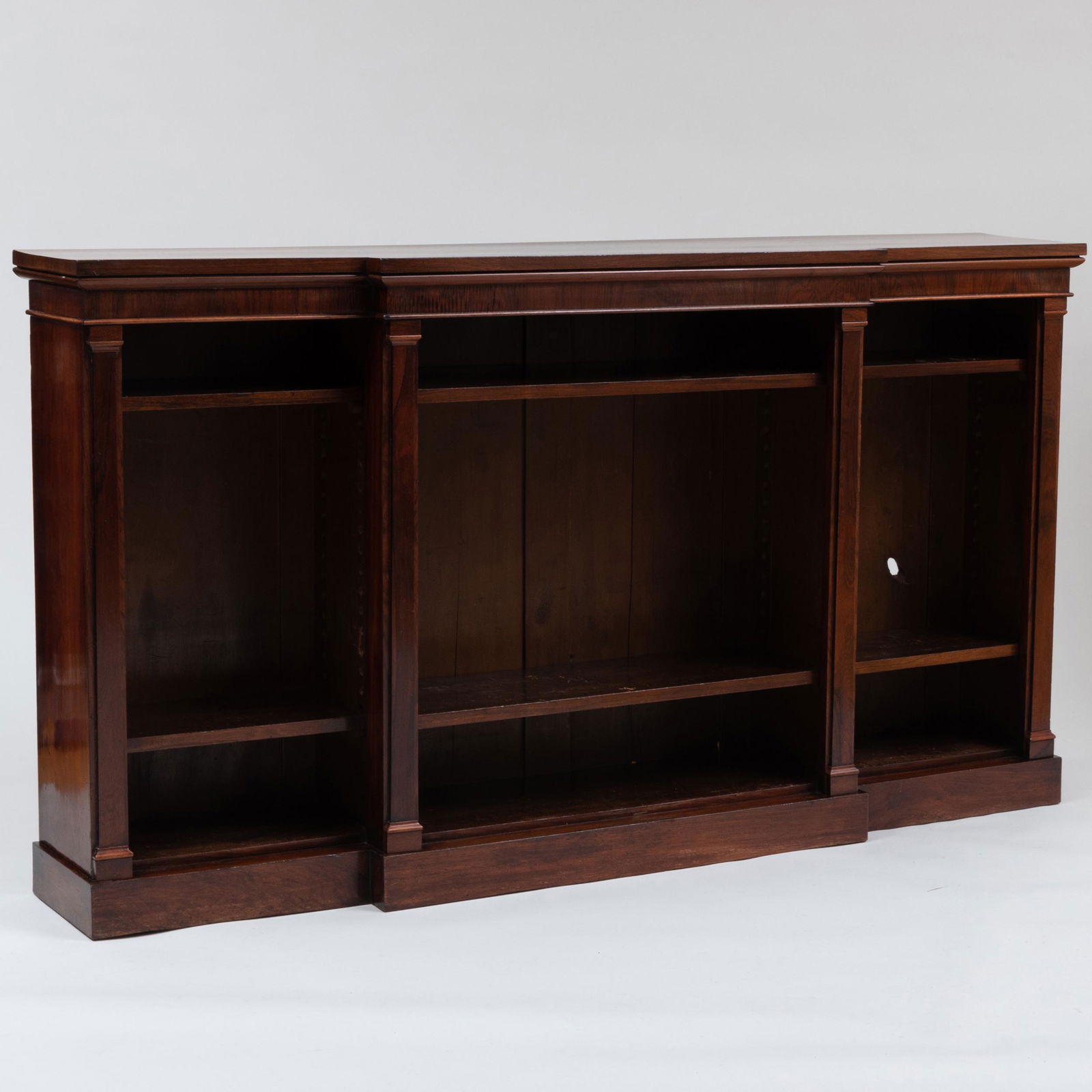 Regency Style Rosewood Breakfront Bookcase (1 of 8)