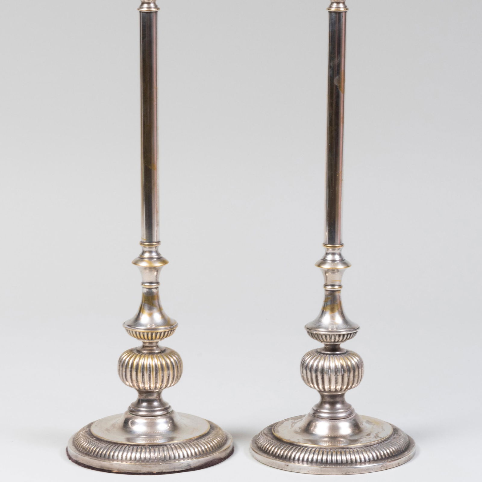 Pair of Silver Plate Table Lamps (1 of 5)