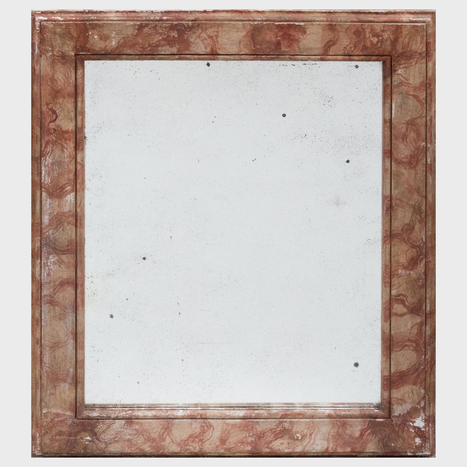 Italian Marbleized Painted Wood Mirror: Italian Marbleized Painted Wood Mirror 4 ft. 2 1/4 in. x 42 in.