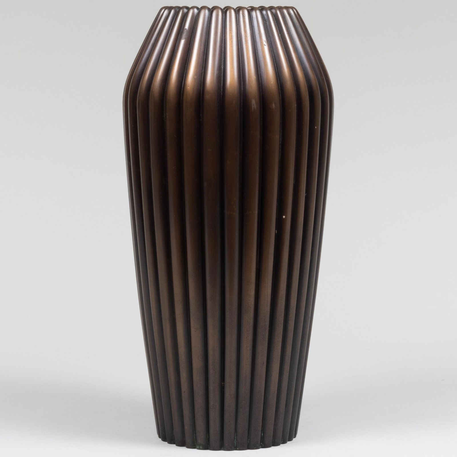 Japanese Bronze Ribbed Vase (1 of 7)