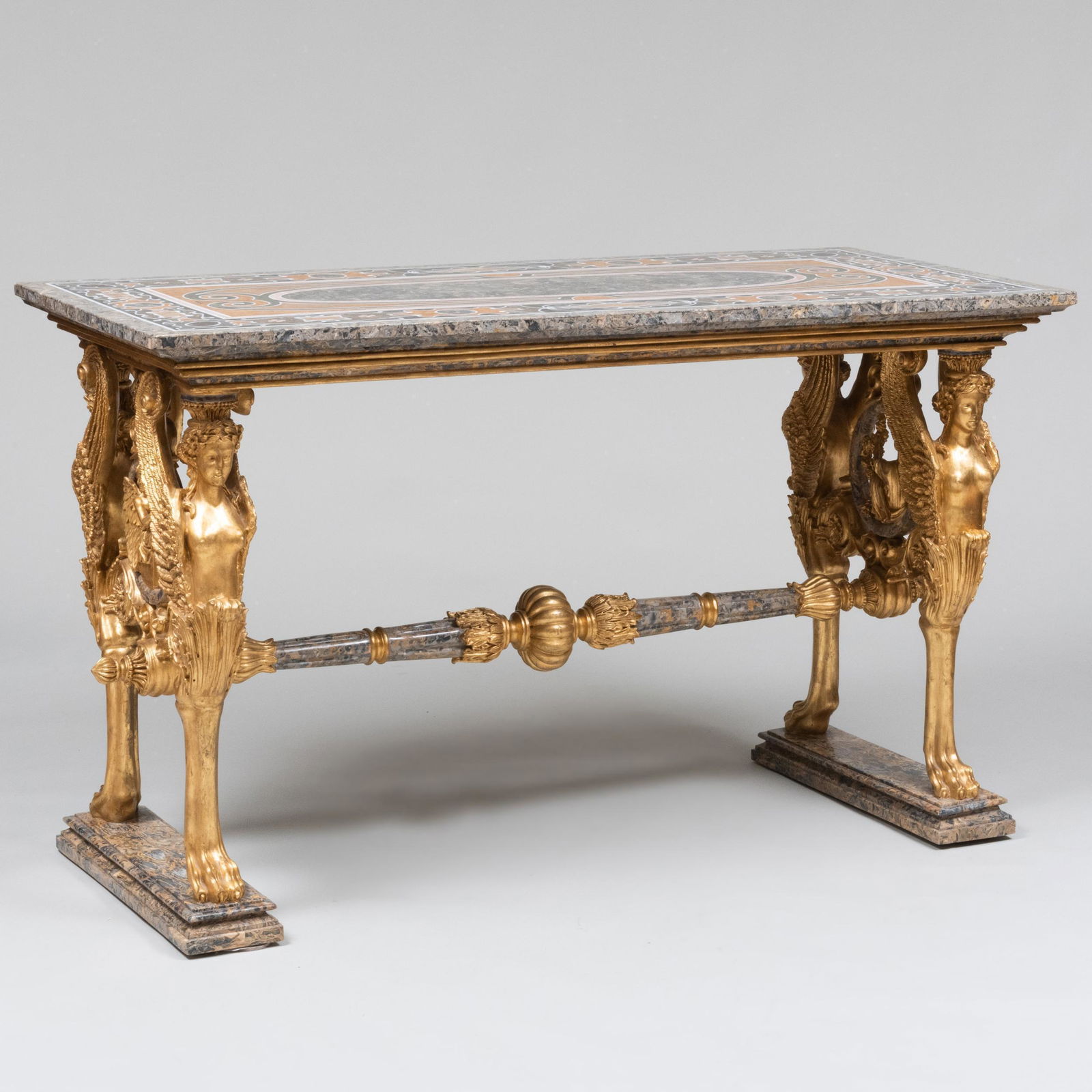Italian Neoclassical Style Pietra Dura and Giltwood Center Table (1 of 19)