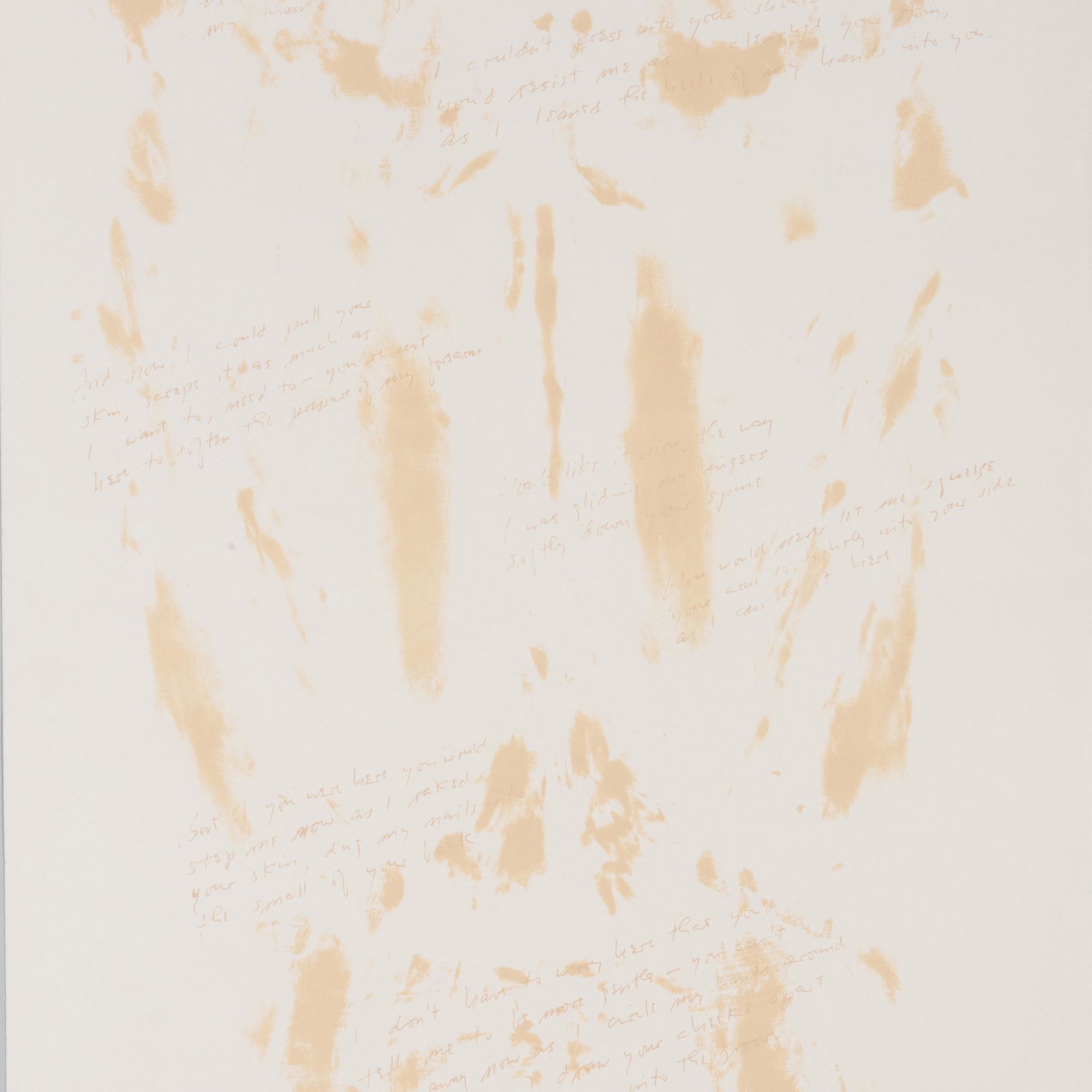 Vito Acconci (1940-2017); Touchstone: Vito Acconci (1940-2017); Touchstone Lithograph in brown on wove paper, 1972, signed, titled and dated in pencil, numbered 18/50. 29 3/4 x 21 in. (sheet)., unframed.
