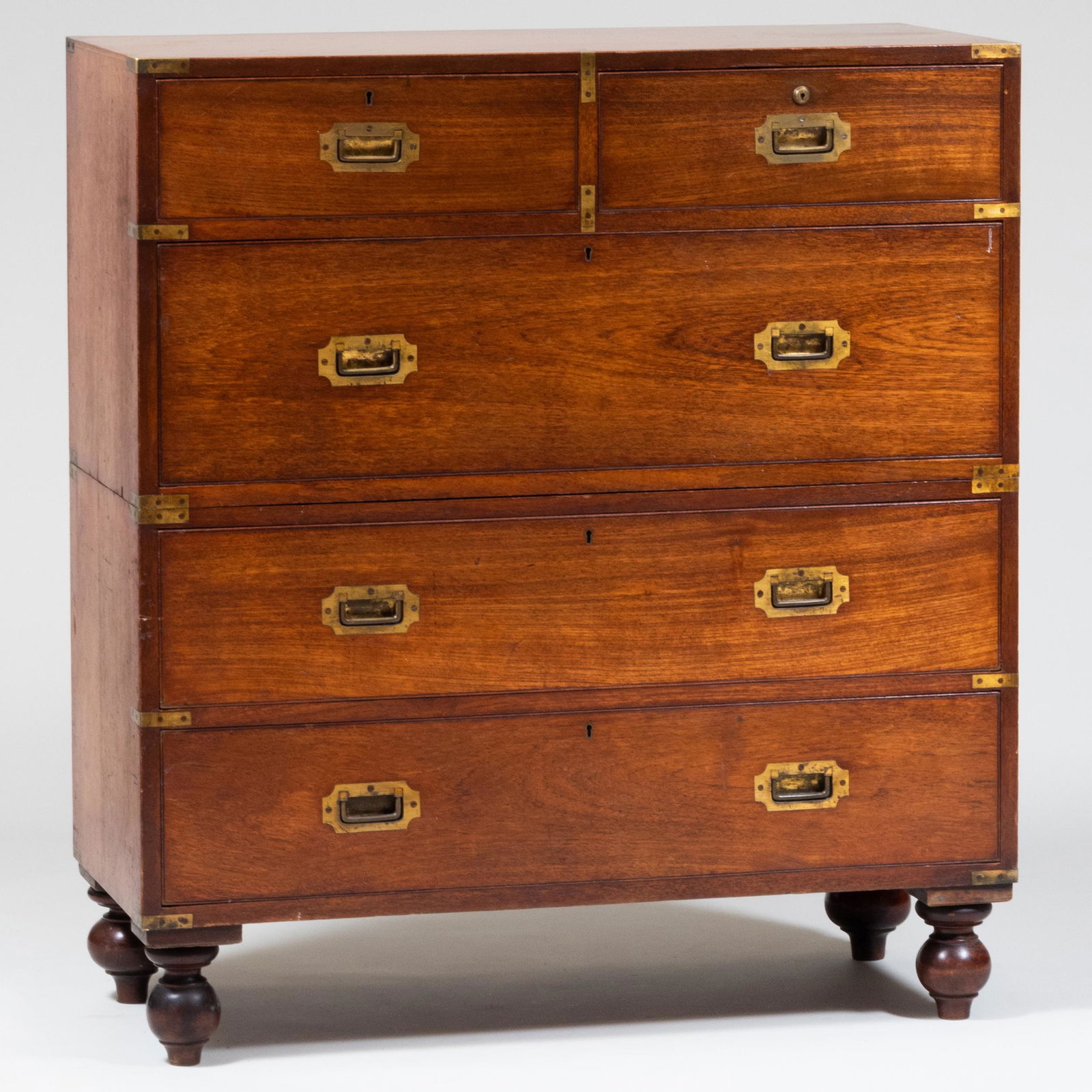 George III Brass-Mounted Hardwood Campaign Chest (1 of 9)