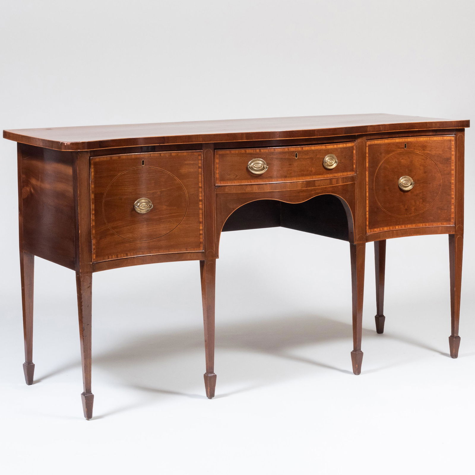 George III Inlaid Mahogany Serpentine Sideboard (1 of 10)