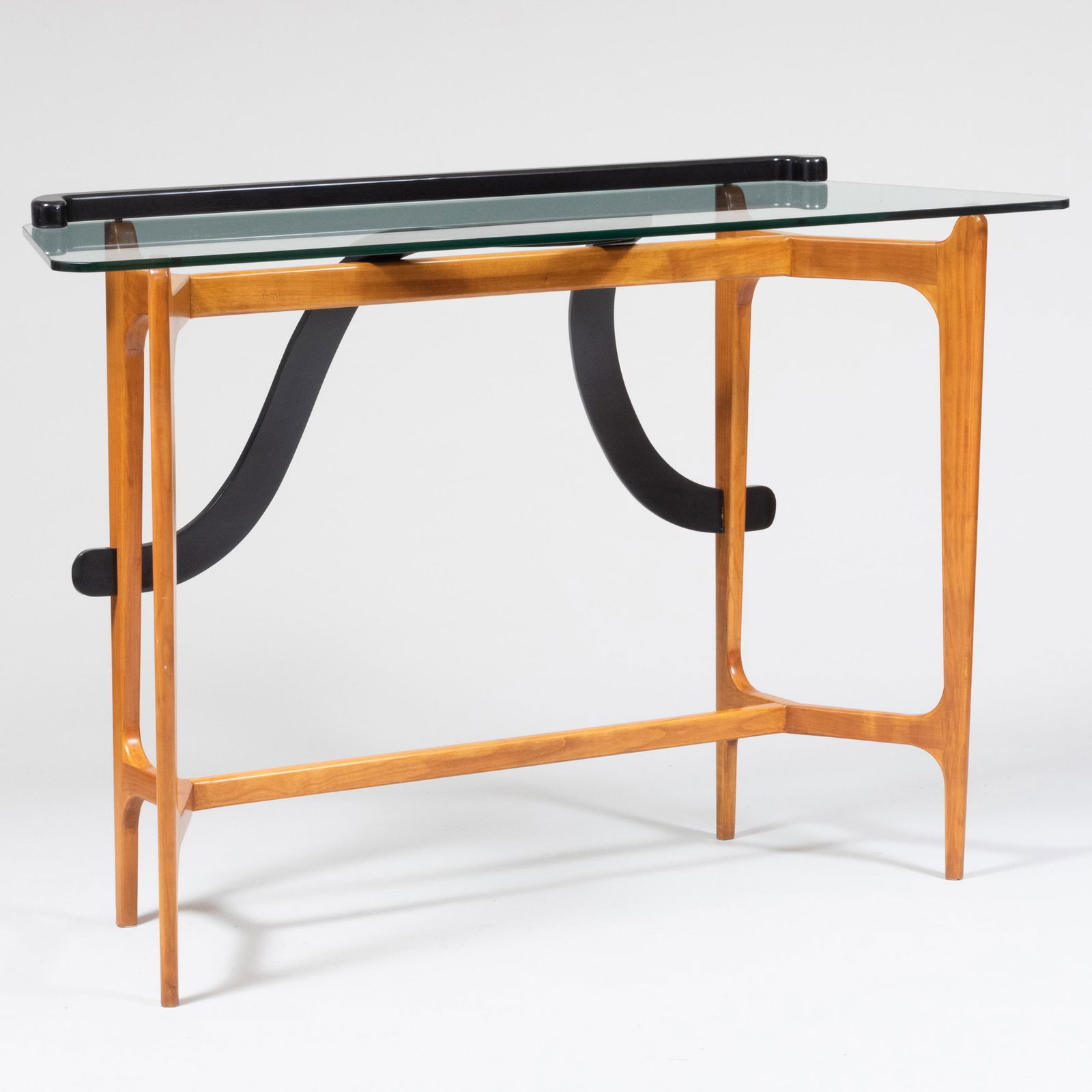 Pair of Polished and Lacquered Fruitwood Consoles, In the Style of Ico Parisi (1 of 13)