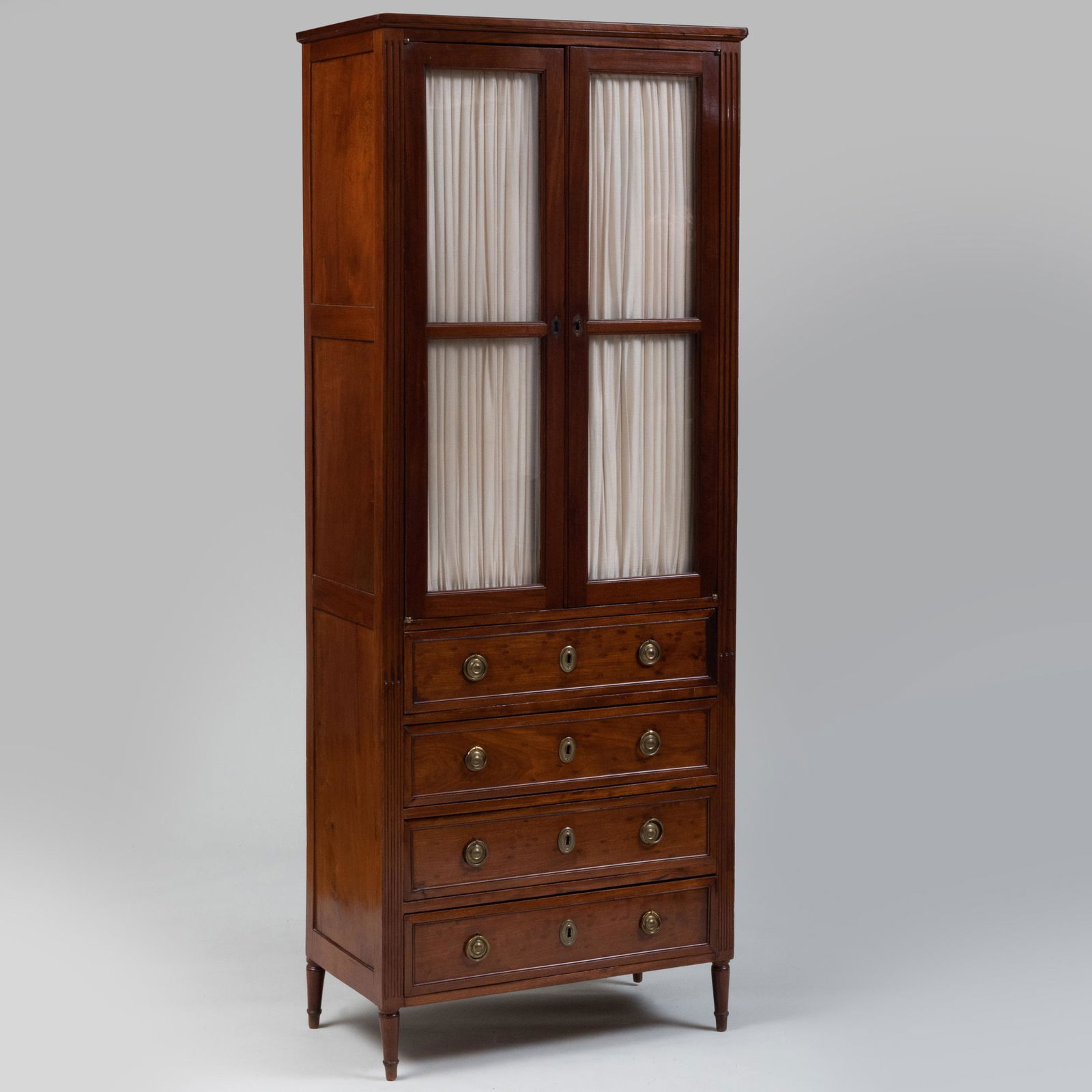 Louis XVI Mahogany Glazed Bookcase Cabinet (1 of 10)
