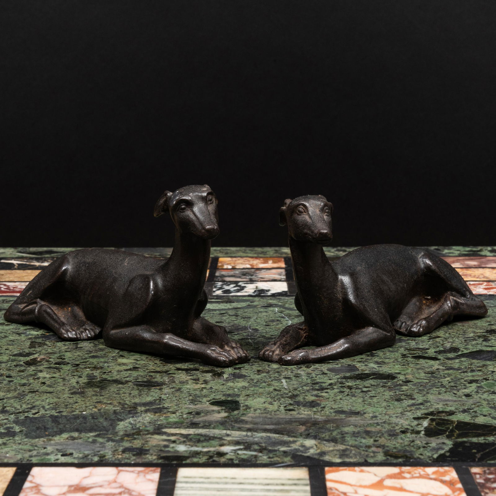 Pair of Metal Seated Whippets (1 of 10)