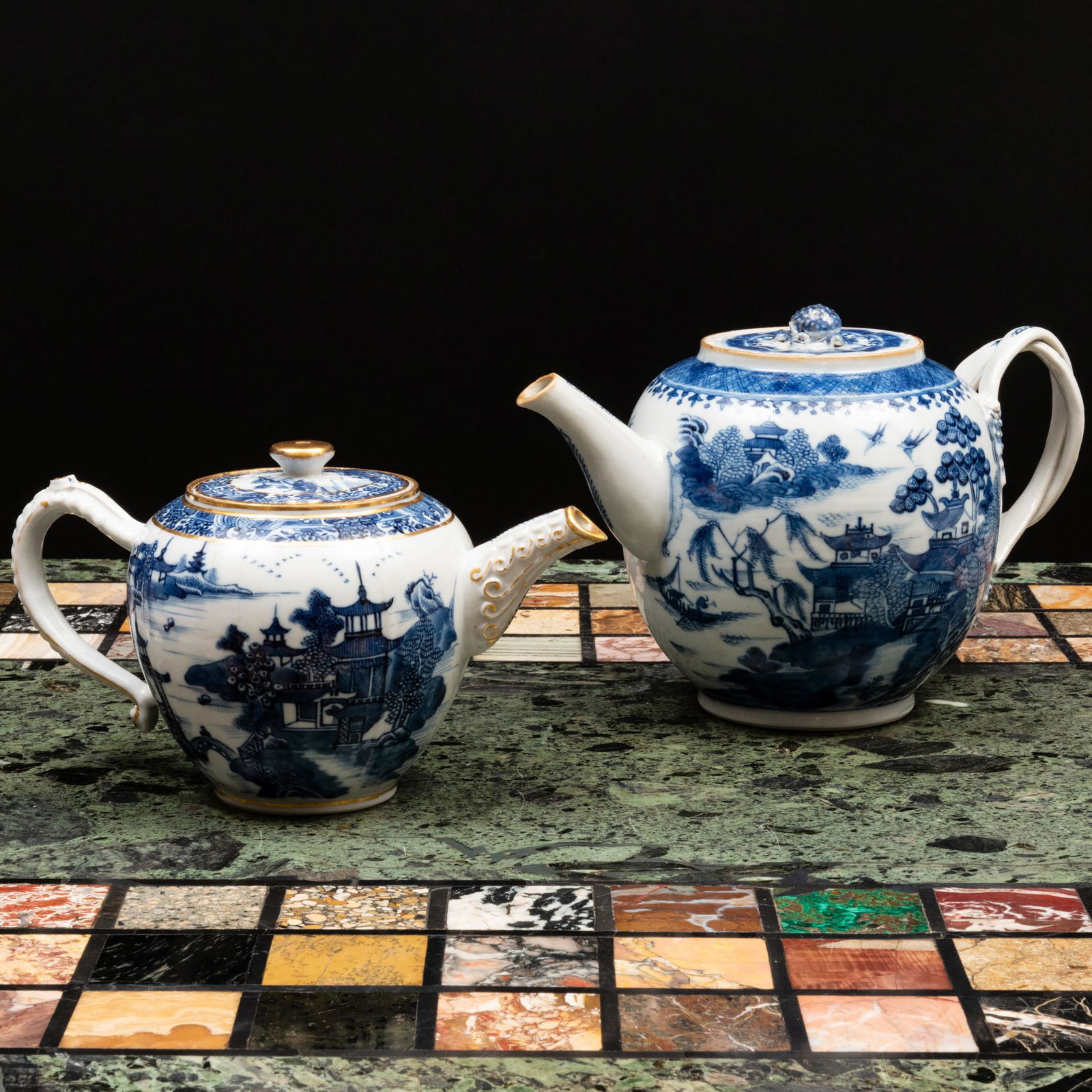 Two Chinese Export Blue and White Porcelain Teapots (1 of 7)