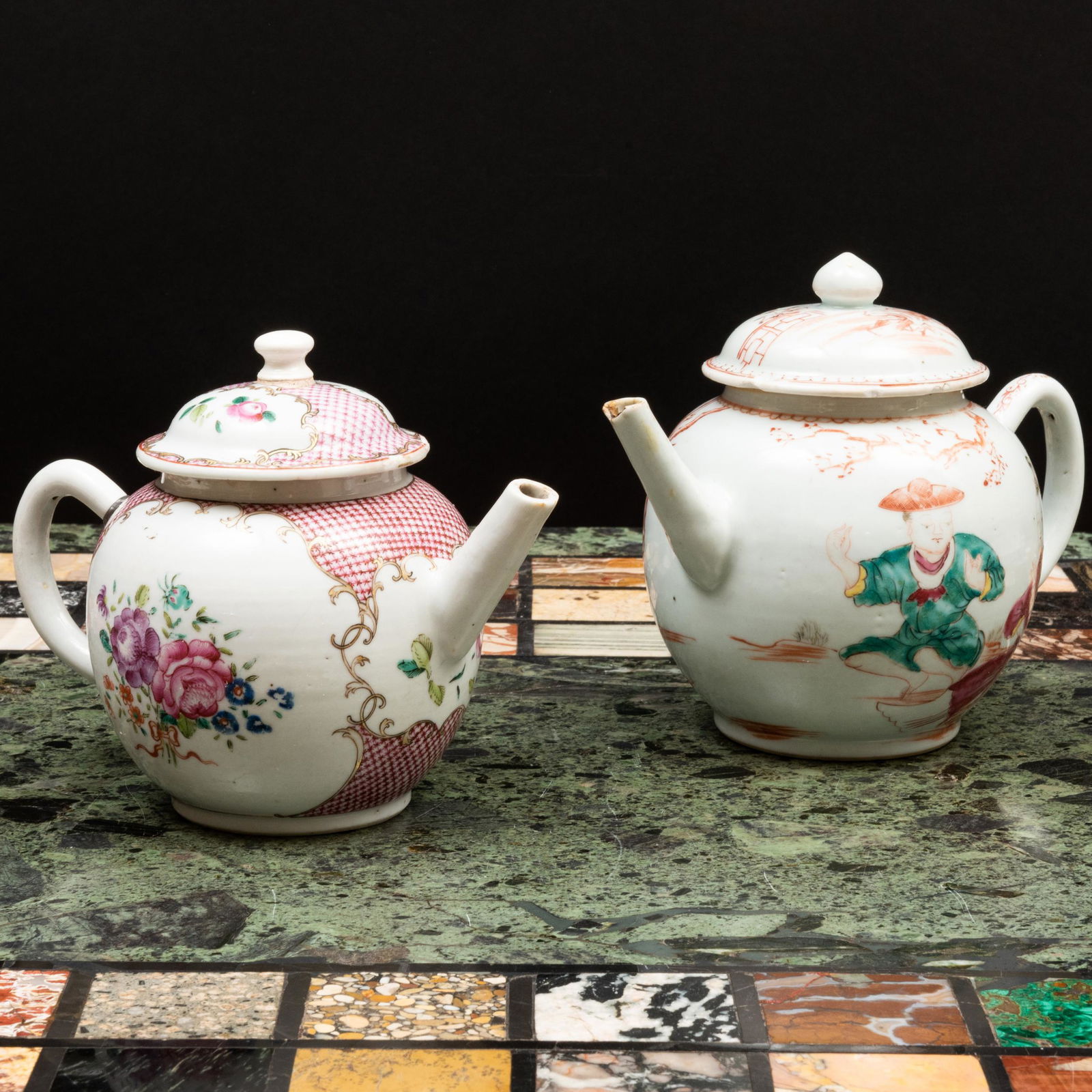 Two Chinese Export Famille Rose Porcelain Teapots (1 of 11)