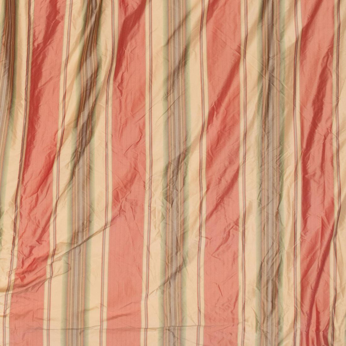 Pair of Striped Silk Curtains and a Matching Valance (1 of 7)