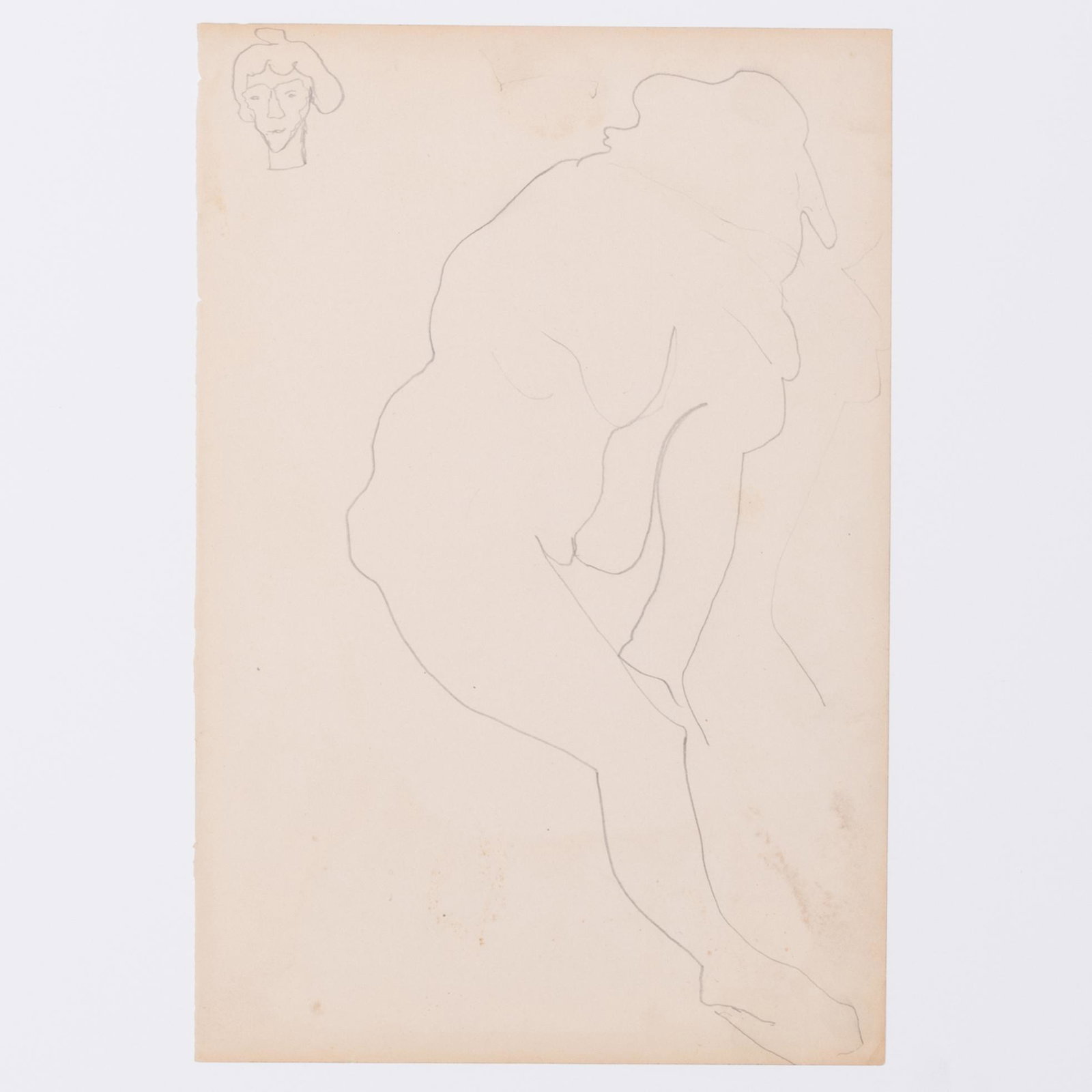Henri Matisse (1869-1954): Nu feminin: Henri Matisse (1869-1954): Nu feminin Pencil on paper, c. 1930, unsigned. 13 1/4 x 8 7/8 in. (sheet), unframed. Note: The authenticity of this work has been confirmed by Georges Matisse. The Estate of