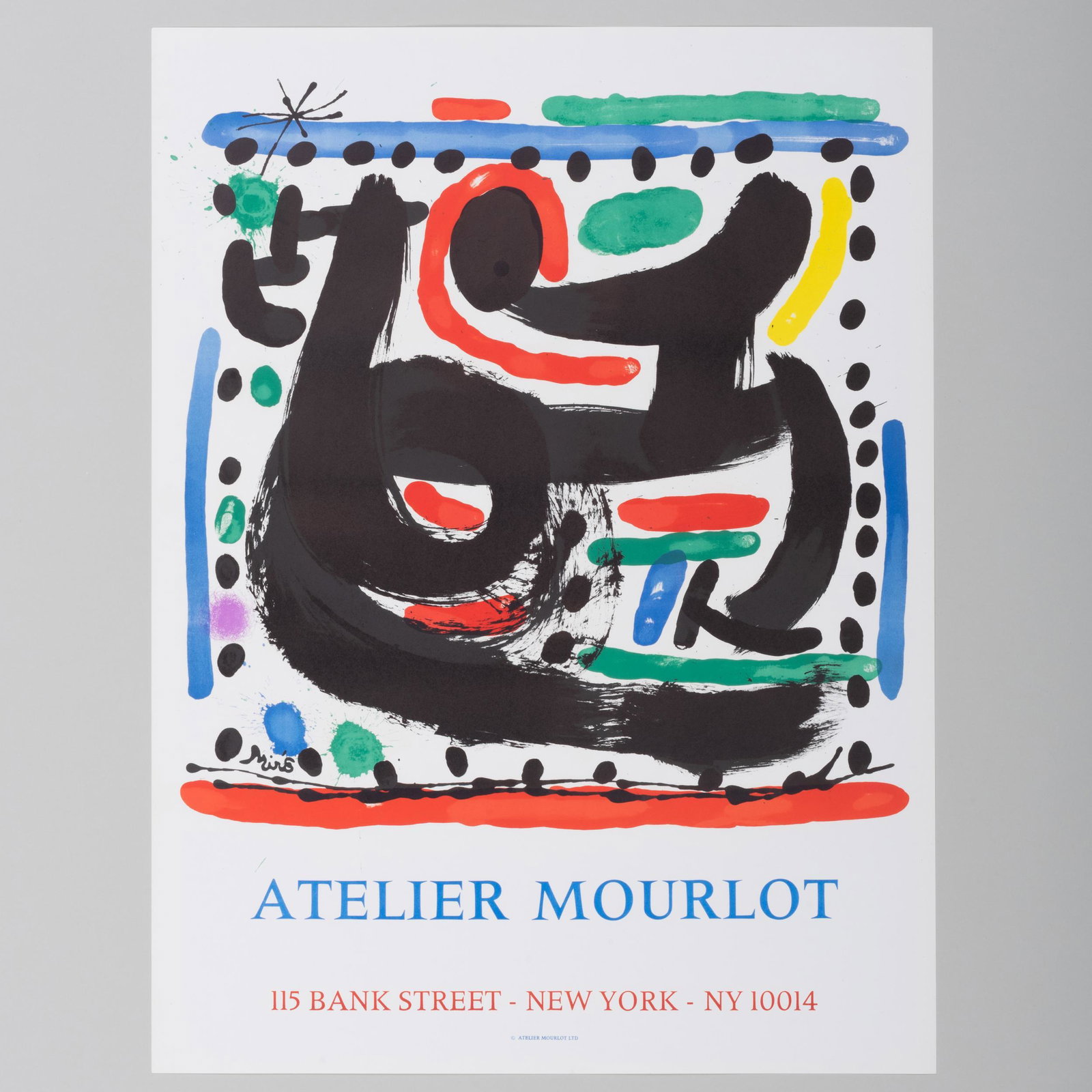 Joan Miró (1893-1983): Atelier Mourlot Poster: Joan Miró (1893-1983): Atelier Mourlot Poster Lithograph in colors on wove paper, 1967, unsigned as issued. 28 x 21 in. (sheet), unframed. Literature: Mourlot 511. The artist; Pierre Matisse; Pie