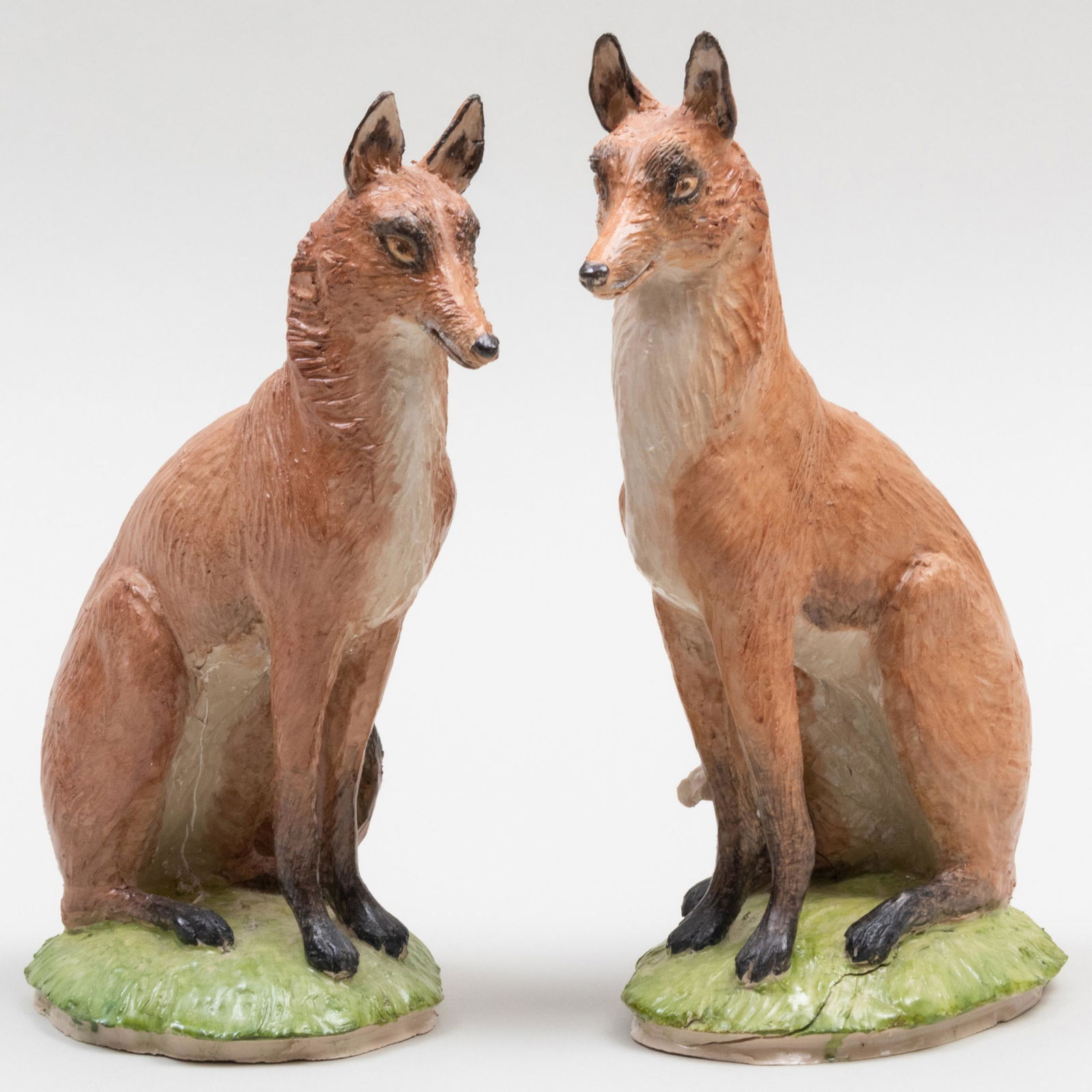 Pair of Lady Anne Gordon Porcelain Models of Foxes (1 of 11)