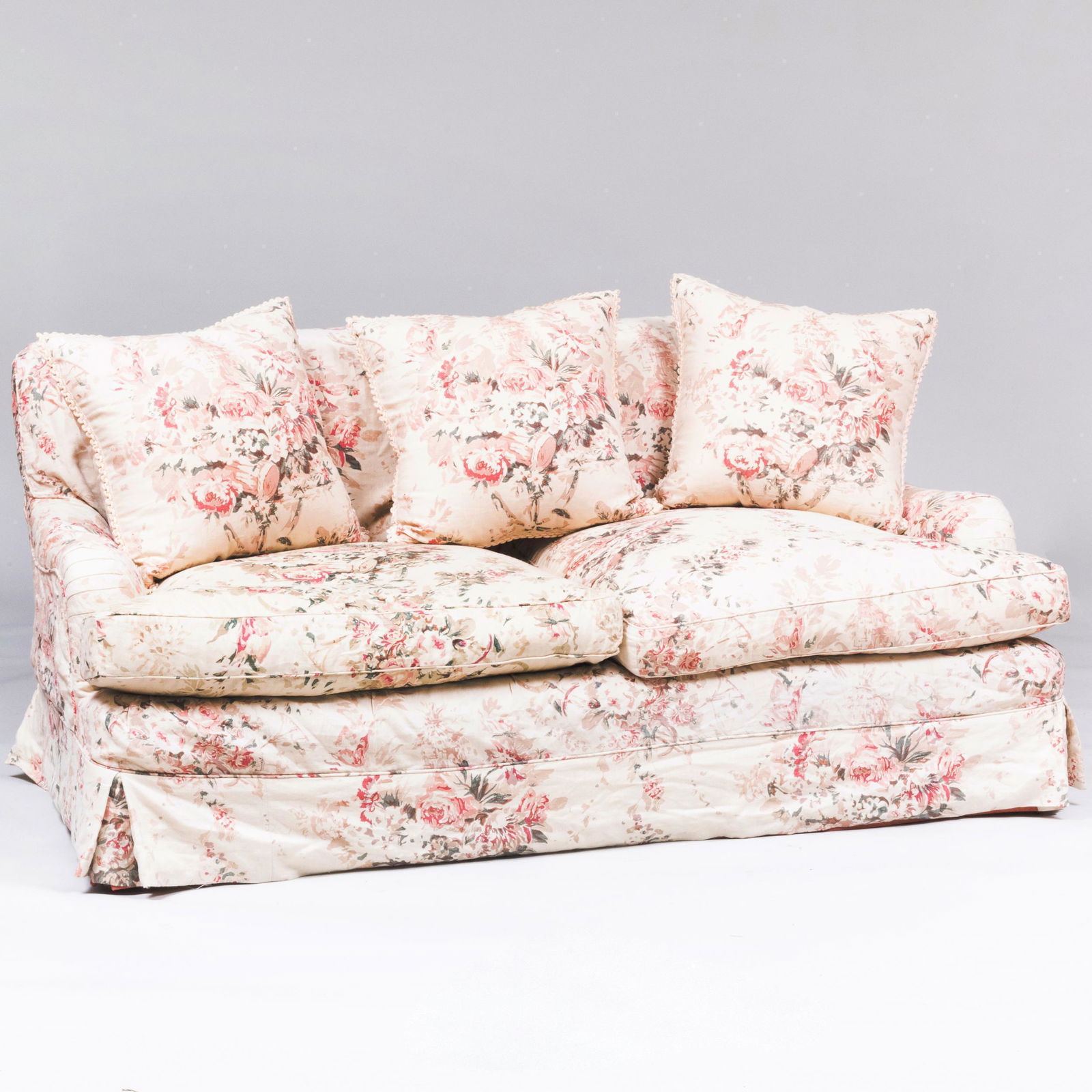 Floral Linen Slipcover Upholstered Two Seat Sofa (1 of 12)