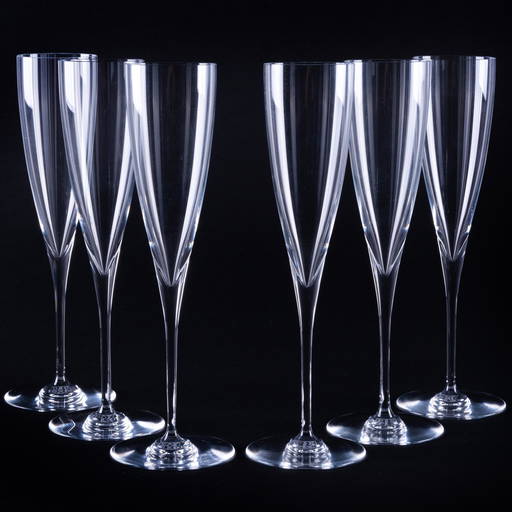 Set Of Six Baccarat Champagne Flutes