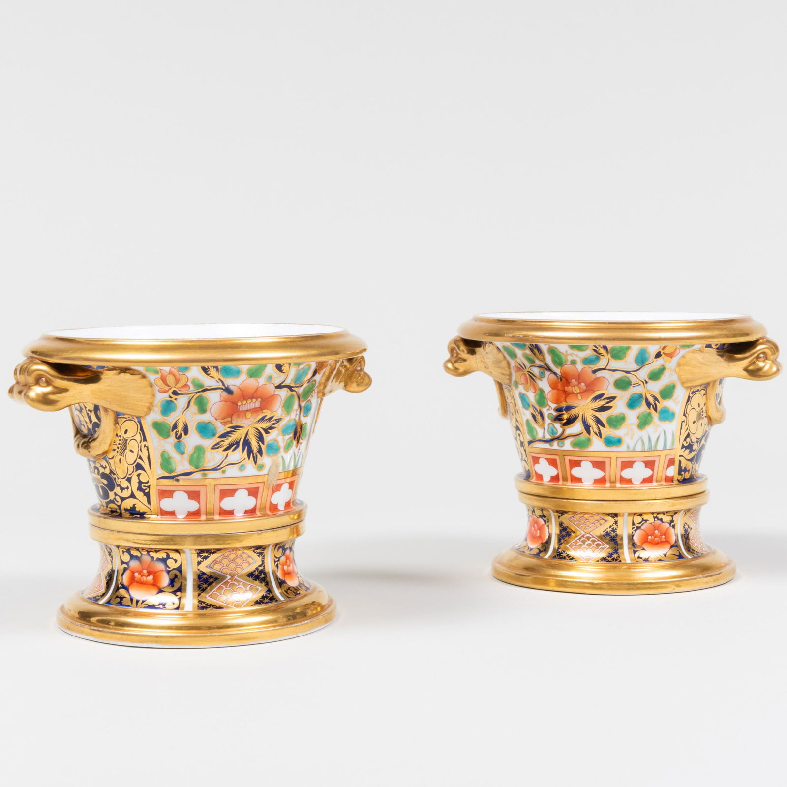 Pair of English Porcelain Bough Pots and Underplates (1 of 15)