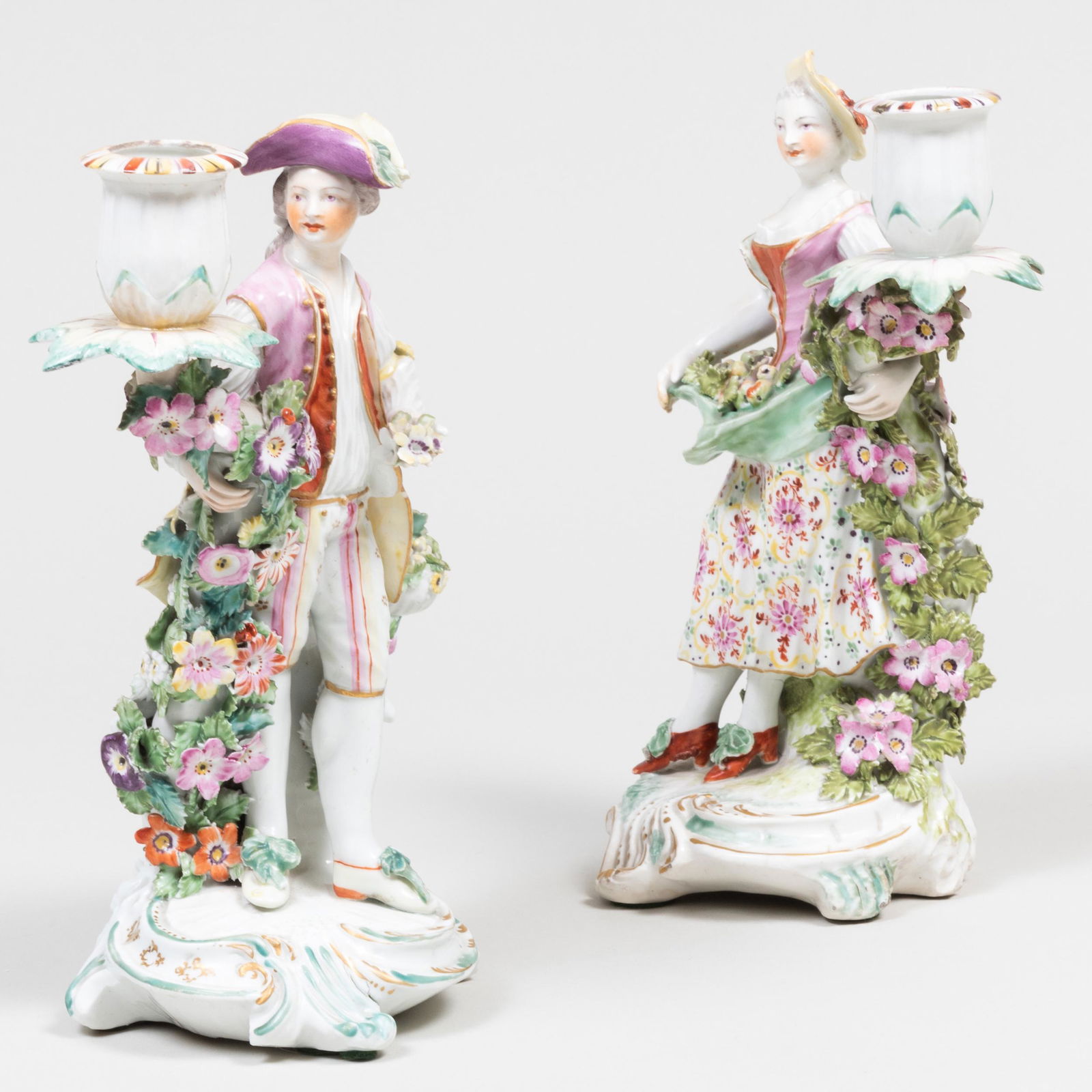 Pair of English Porcelain Candlesticks, Probably Chelsea (1 of 14)