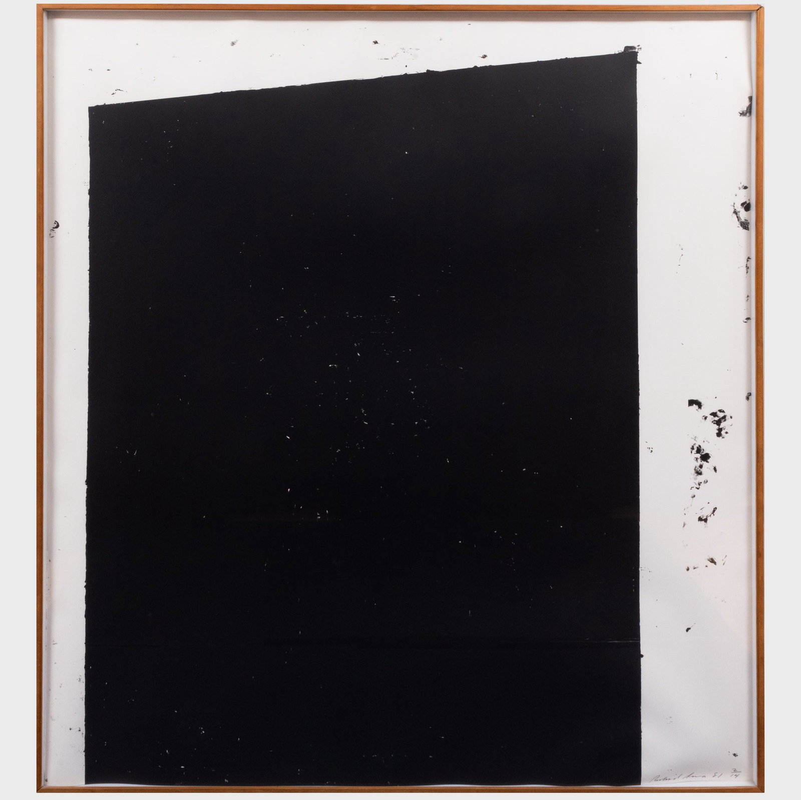 Richard Serra (b. 1938): Malcolm X: Richard Serra (b. 1938): Malcolm X Lithograph in black on wove paper, 1981, signed and dated in pencil, numbered 2/14. 55 1/2 x 51 1/2 in. (sheet), 57 x 53 in. (frame). Literature: B.-W. 22; Gemini 97