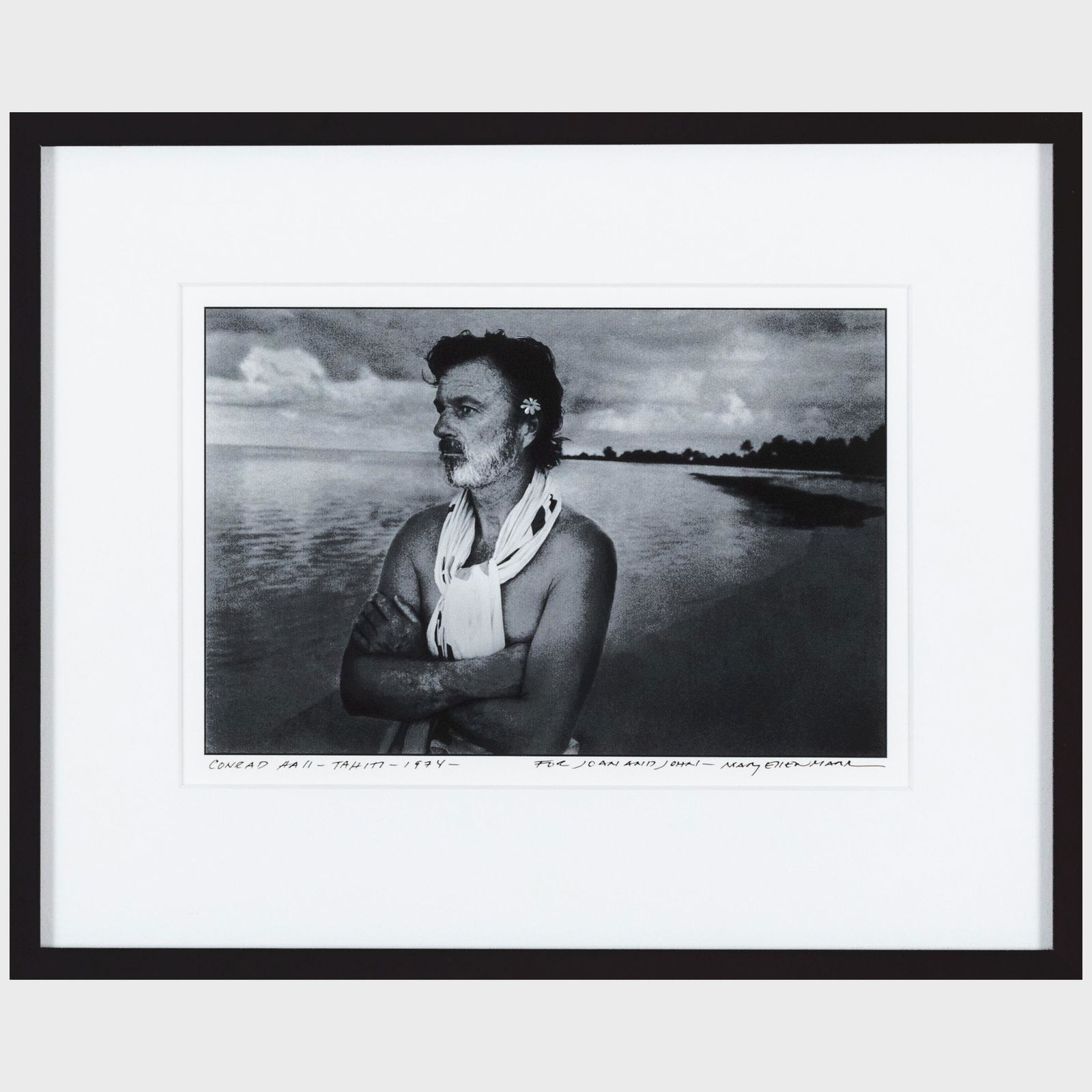 Mary Ellen Mark (1940-2015): Conrad - Tahiti: Mary Ellen Mark (1940-2015): Conrad - Tahiti Gelatin silver print, 1974, signed, titled, dated and inscribed 'For Joan and John' at bottom. 6 x 8 3/4 in. (sight), 10 1/2 x 13 in. (frame). Note: The su