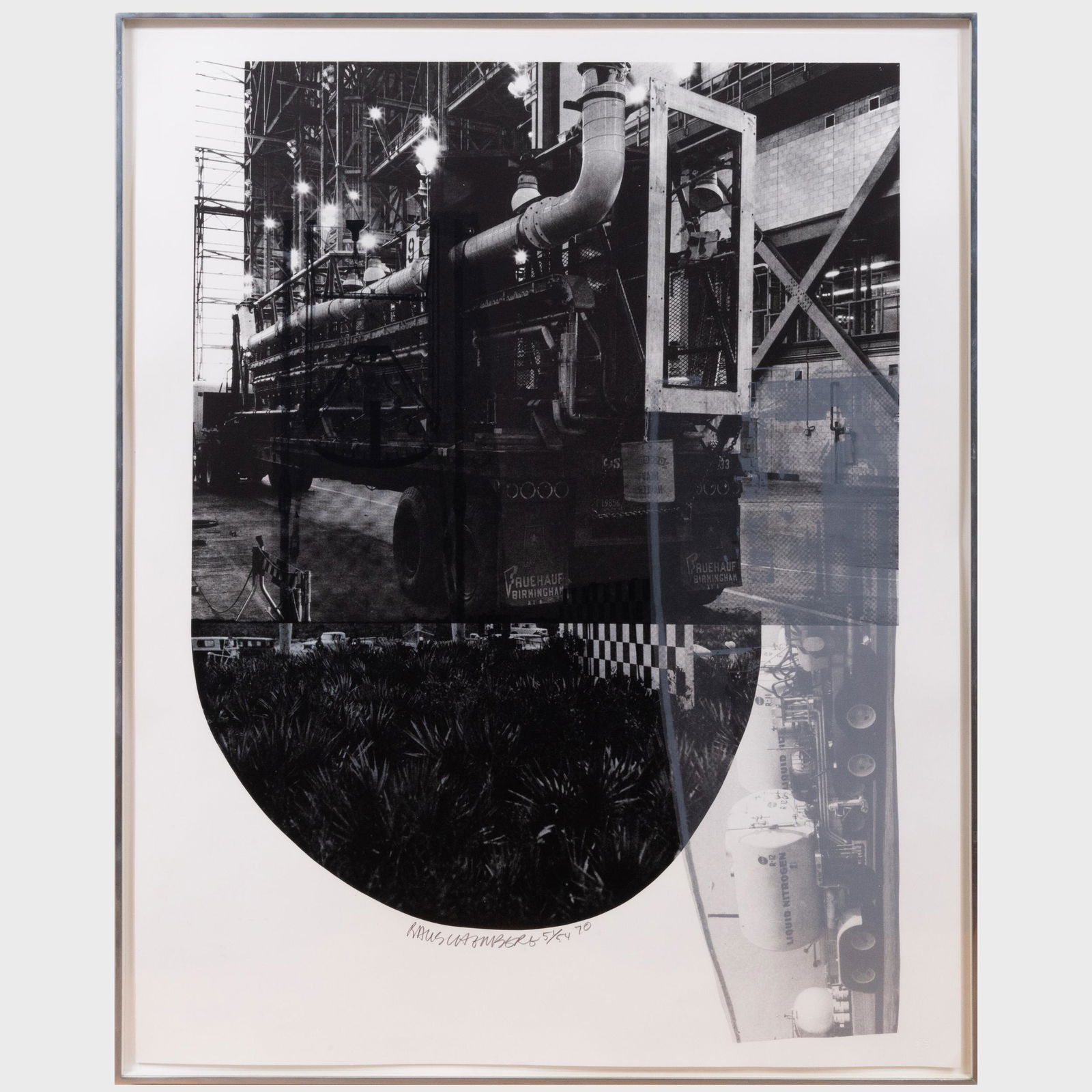 Robert Rauschenberg (1925-2008): Tracks, from Stoned Moon Series: Robert Rauschenberg (1925-2008): Tracks, from Stoned Moon Series Lithograph in black and grey on Special Arjomari, 1970, signed and dated in pencil, numbered 51/54. 44 x 35 in. (sheet), 45 1/2 x 36 1/