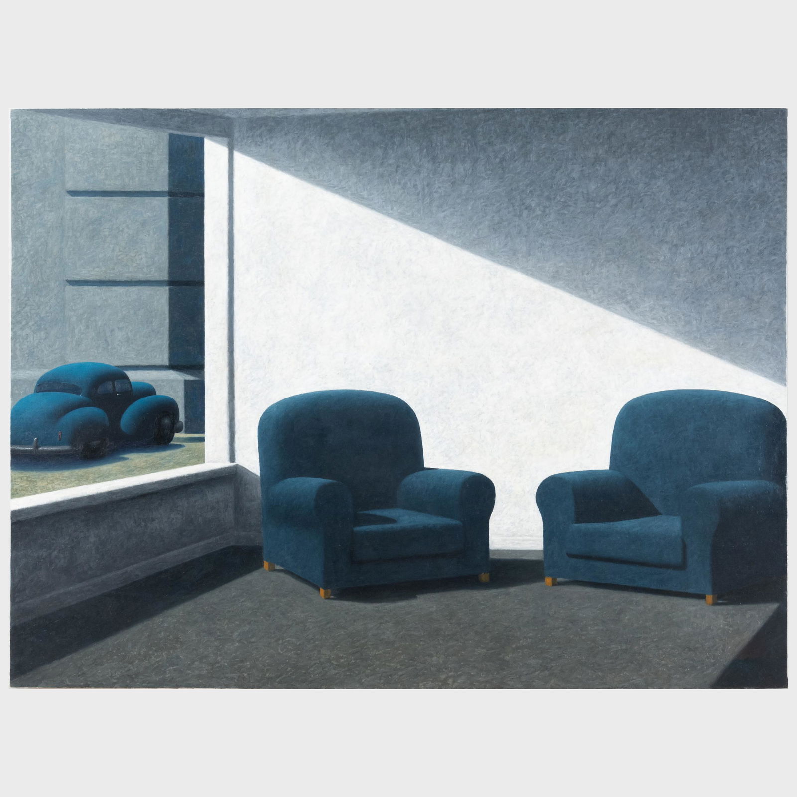 Michael Chapman (b. 1957): Harmonious Circus: Michael Chapman (b. 1957): Harmonious Circus Oil on canvas, 1991, signed 'Michael Chapman', titled and dated on the reverse, with label from Tatistcheff Gallery, NY. 45 x 60 in., unframed.