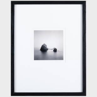 Rolfe Horn (b. 1971): Wedded Rocks, Ise Bay, Japan: Rolfe Horn (b. 1971): Wedded Rocks, Ise Bay, Japan Gelatin silver print, 2001, signed and dated on the mount, numbered 42/45, with the artist's inkstamp on the back of the mat. 6 x 6 in. (image), 19 1