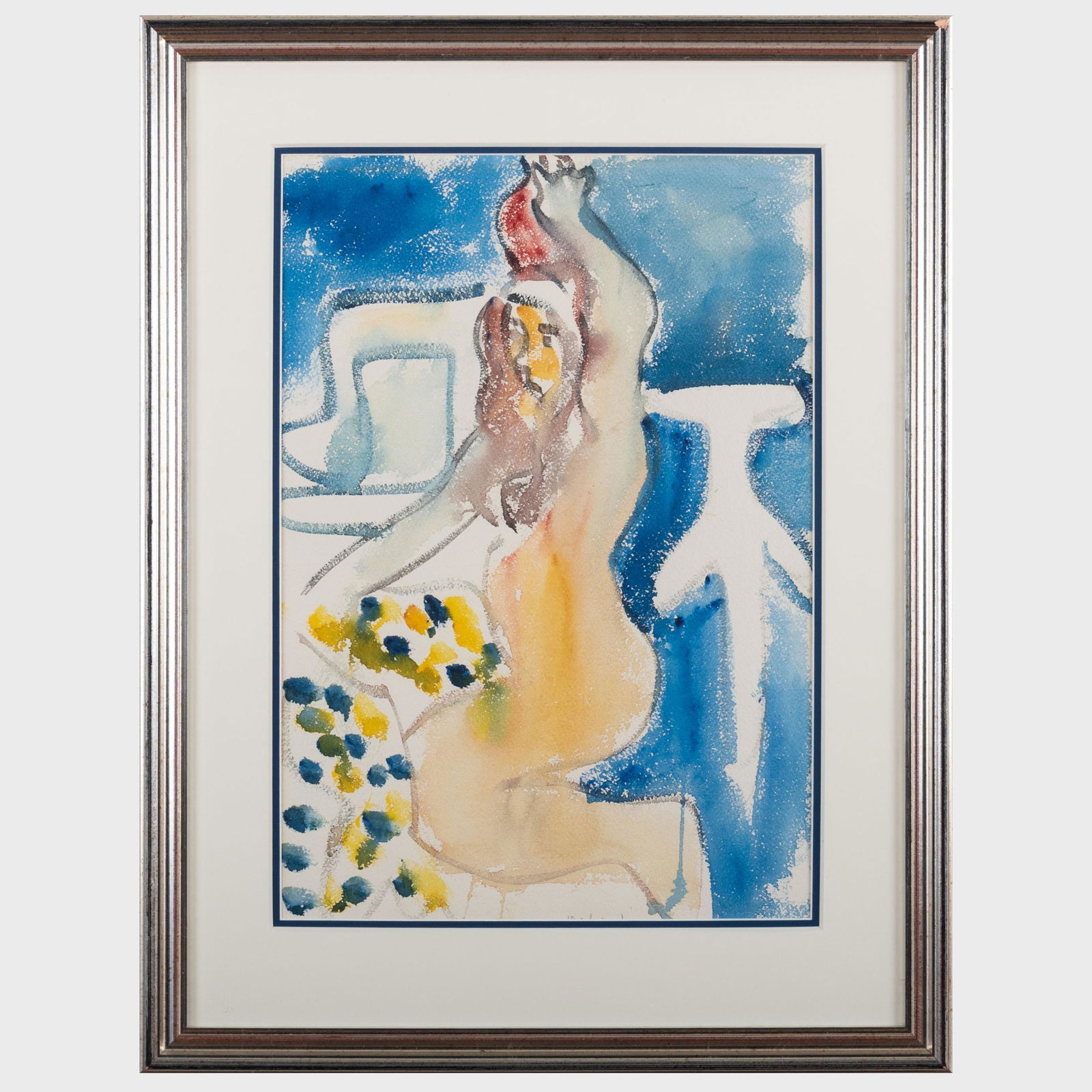 Robert De Niro (1922-1993): Untitled: Robert De Niro (1922-1993): Untitled Watercolor on heavy paper, 1971, signed 'De Niro' and dated lower center. 20 x 14 in. (sheet), 27 1/4 x 20 3/4 in. (frame). Sold to Benefit Art for Access, Benning