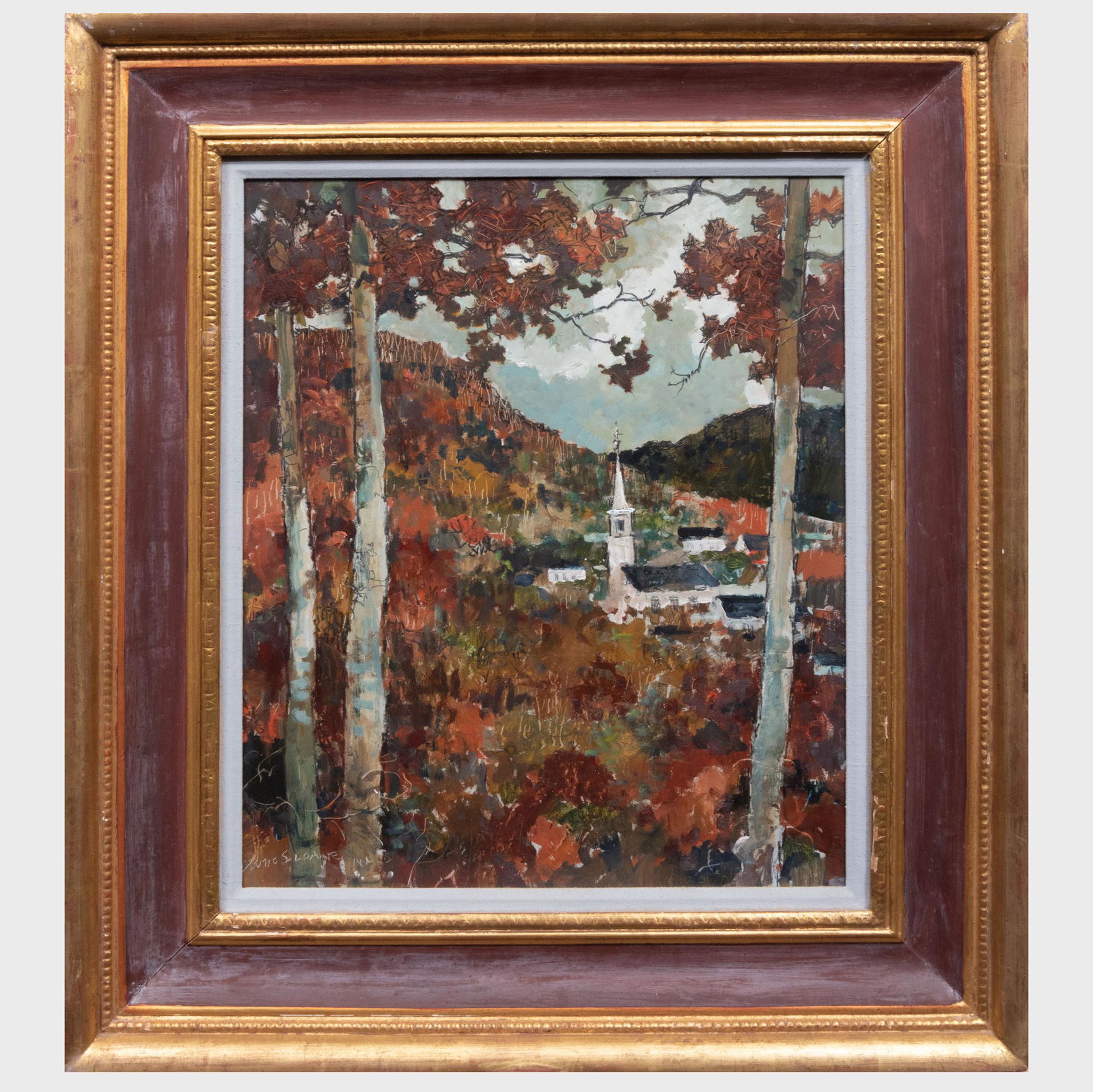 Eric Sloane (1905-1985): Church Steeple: Eric Sloane (1905-1985): Church Steeple Oil on board, signed 'Eric Sloane' lower left. 21 x 17 1/4 in., 29 1/2 x 25 1/2 in. (frame). Property from the Collection of Florence de Dampierre, Litchfield,
