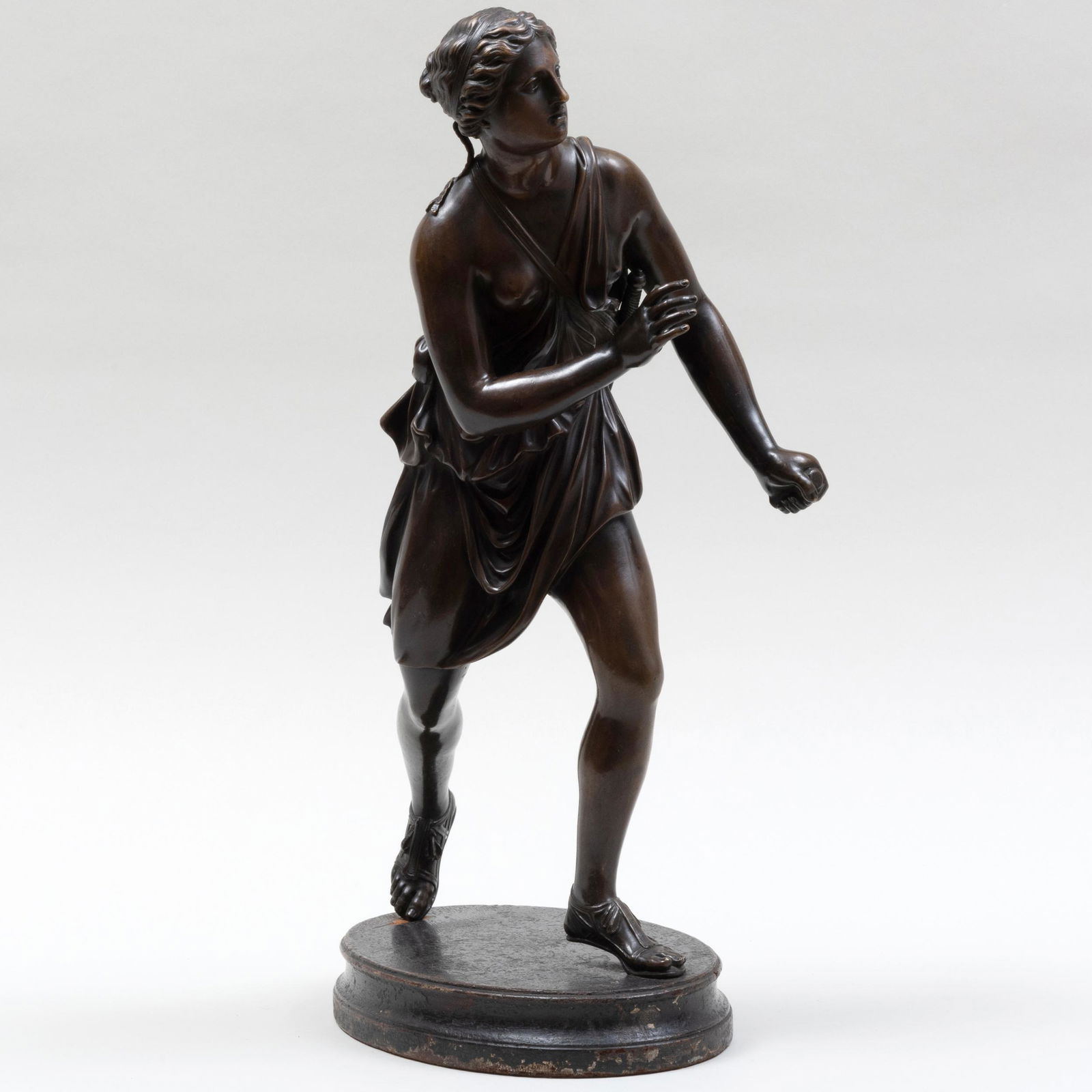 French Bronze Model of Atalanta: French Bronze Model of Atalanta 18 x 9 1/2 x 6 1/2 in. Note: This particular model is based on an ancient Greek sculpture which was copied by Pierre Lepautre (1659-1744), a French sculptor who won the