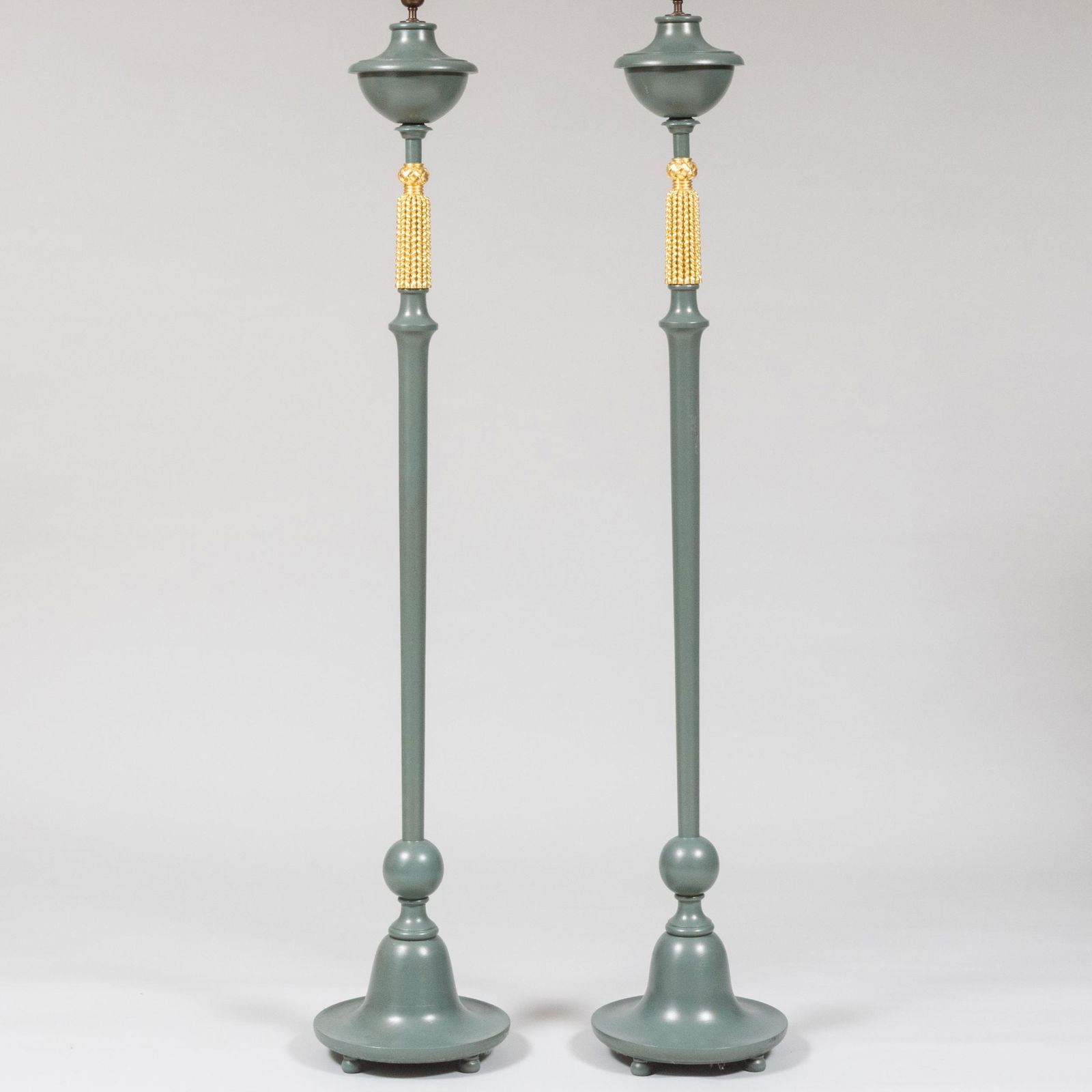 Pair of Painted and Parcel-Gilt Wood Floor Lamps, Designed by Thomas Jayne for the Knickerbocker (1 of 5)