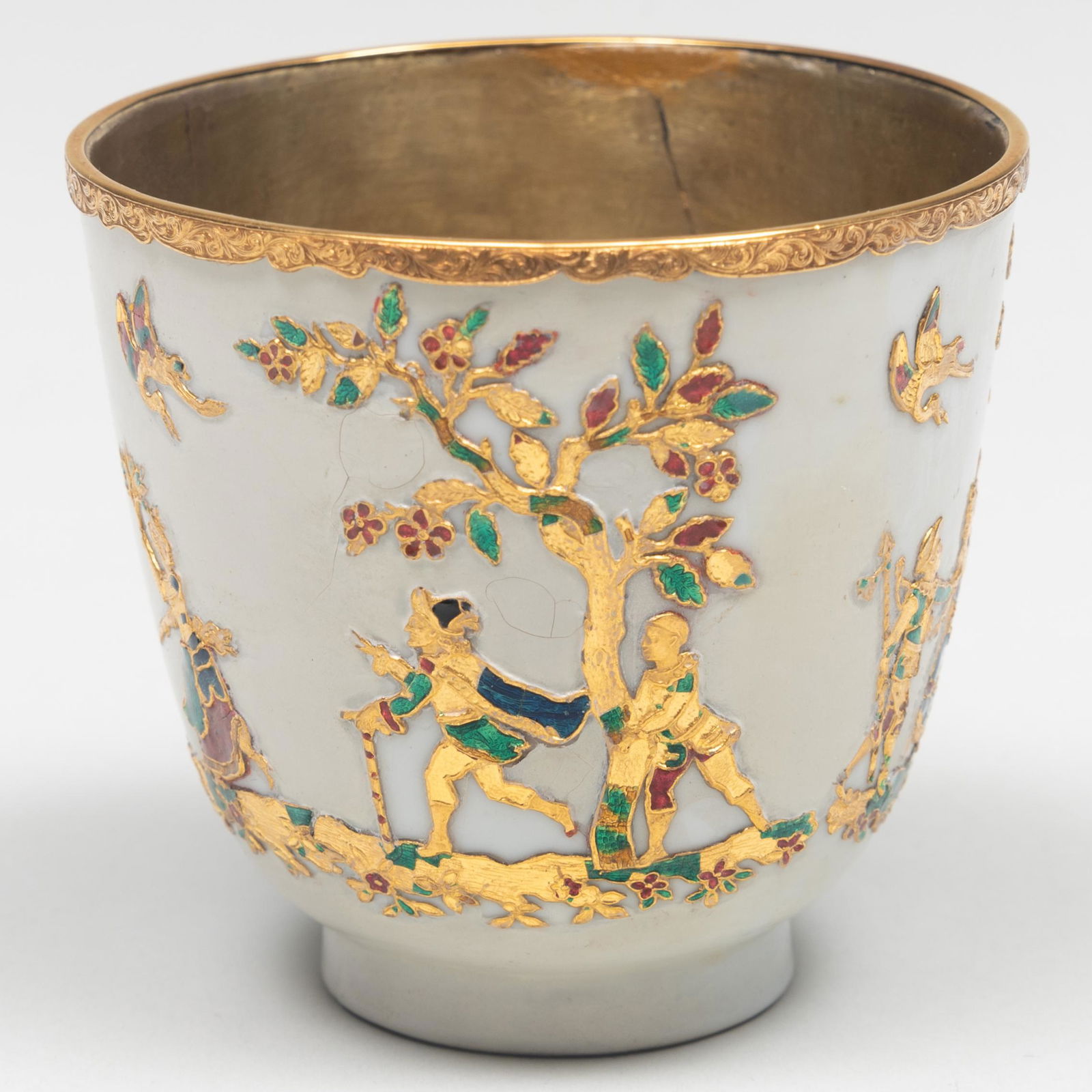 Continental Gilt and Enameled Porcelain Cup (1 of 6)