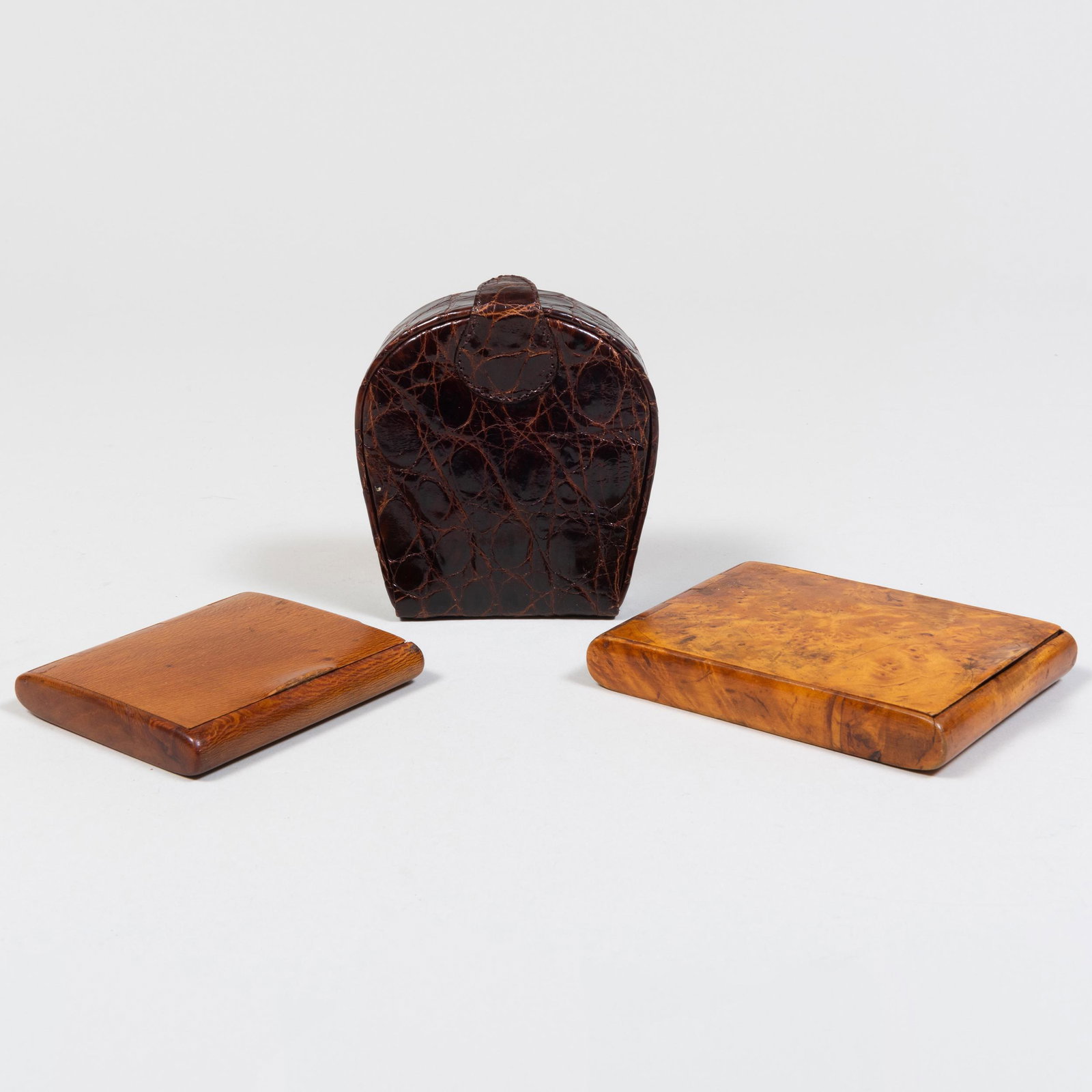 Two Wood Cigarette Cases and a Nancy Gonzalez Leather Case (1 of 14)