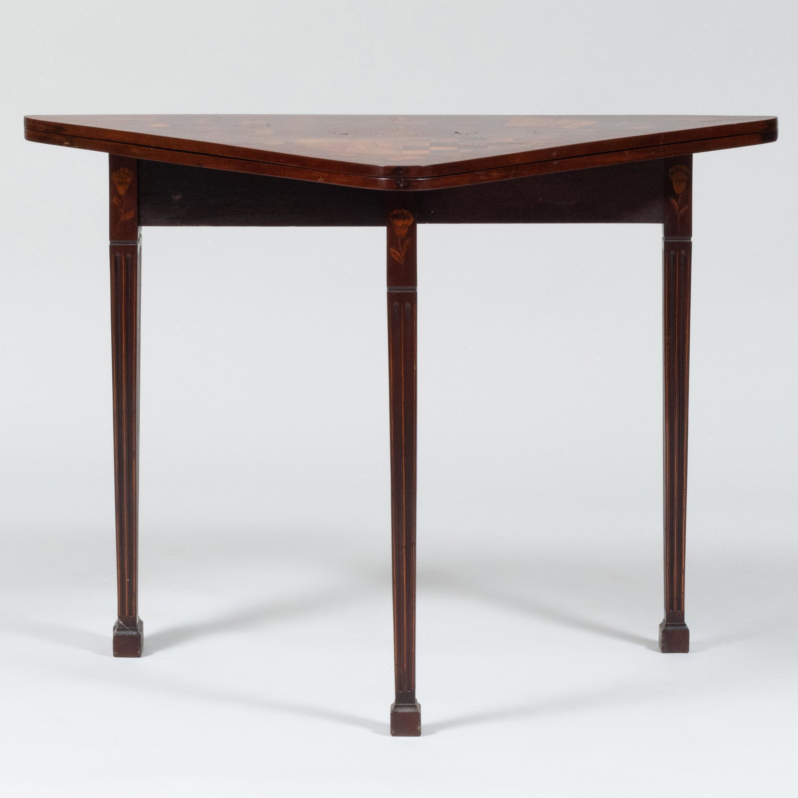 Dutch Mahogany and Fruitwood Marquetry Corner Folding Games Table (1 of 8)
