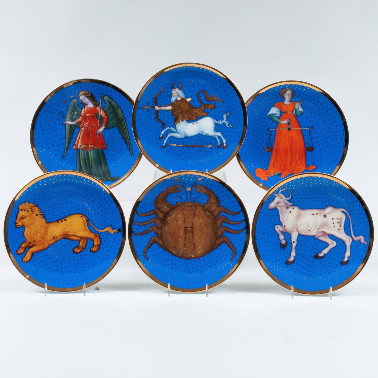 Set of Twelve Morgan Library and Museum Porcelain Plates after 'Venturino Mercati:  Book of Hours ' (1 of 20)