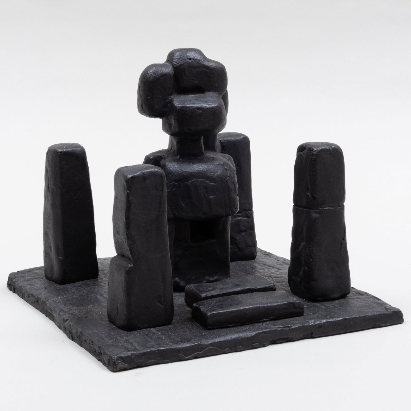 Francois Stahly (1911-2006): Untitled (Maquette): Francois Stahly (1911-2006): Untitled (Maquette) Bronze with black patina, signed 'F. Stahly' on the underside. 8 x 9 x 9 in. Provenance: Sold Rago, NJ, May 16, 2009, Lot 1023. A Hamptons Interior Des