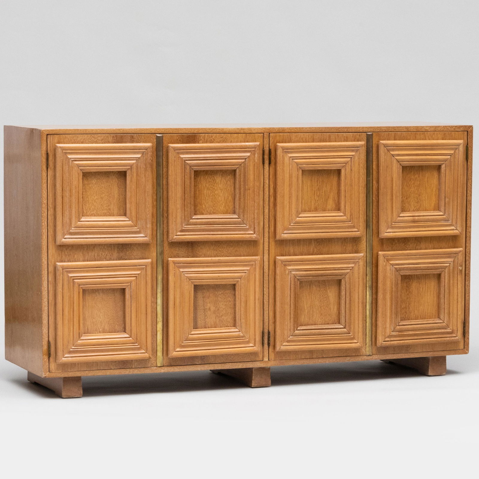 French Brass-Mounted Ceruse Oak Credenza (1 of 8)