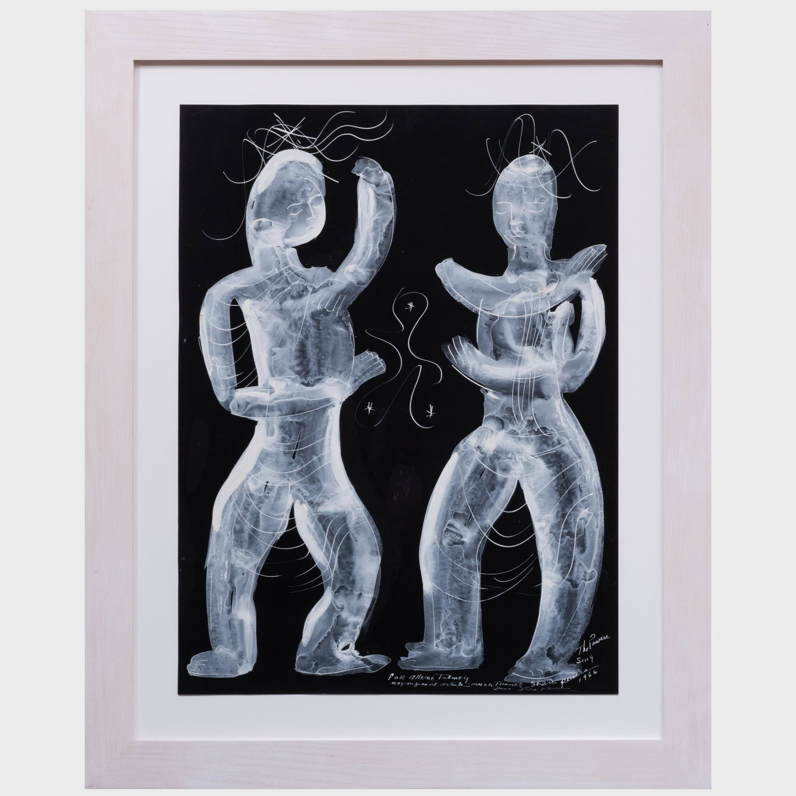 Irene Rice Pereira (1902-1971): The Powers Sing: Irene Rice Pereira (1902-1971): The Powers Sing Gouache on paper, 1966, signed 'I Rice Pereira', titled and dated lower right, inscribed 'for Alene Talmey/magnificent article much thanks/Irene Rice Pe