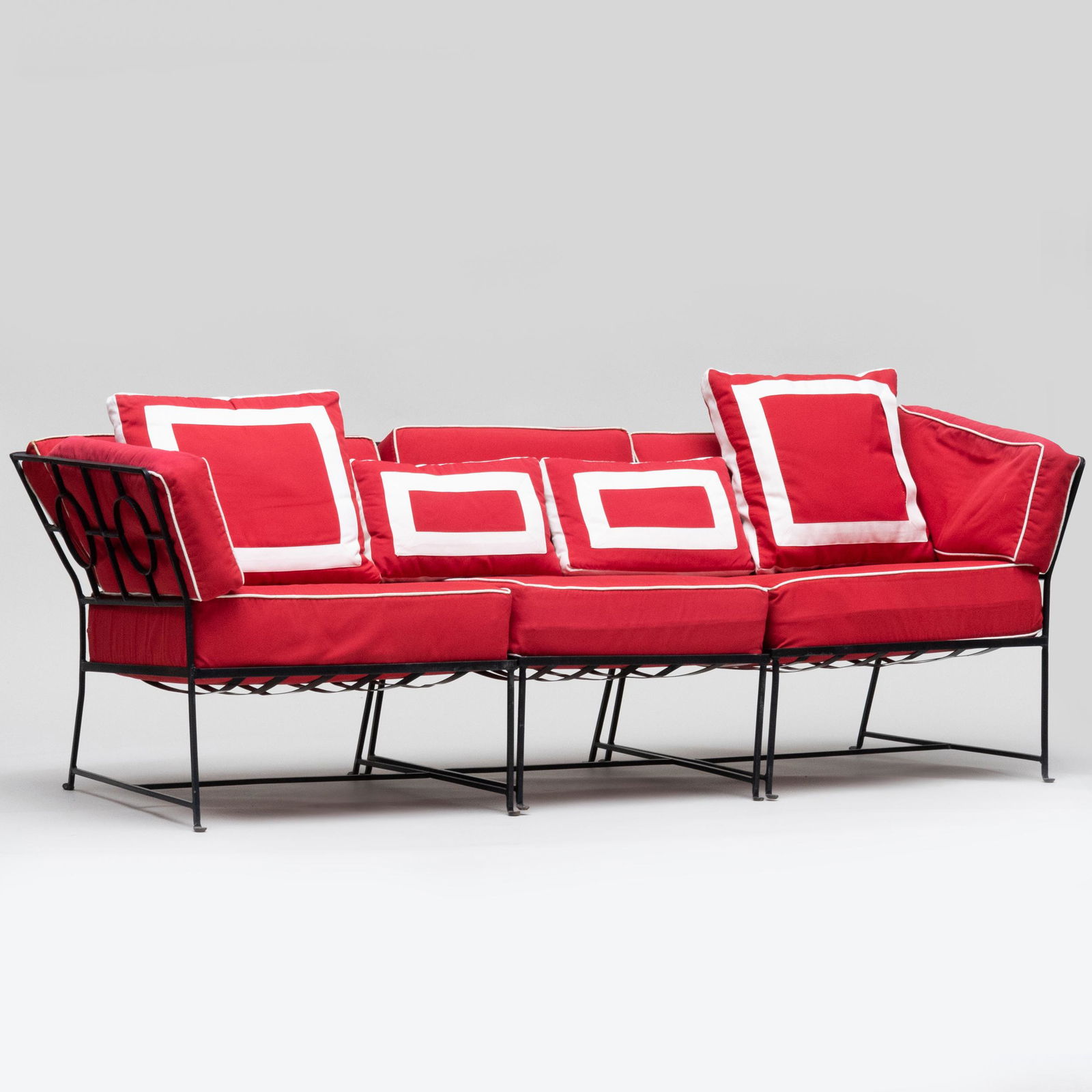 Suite of Tommi Parzinger Wrought-Iron and Custom Upholstered Furniture, for John B. Salterini Co., (1 of 18)