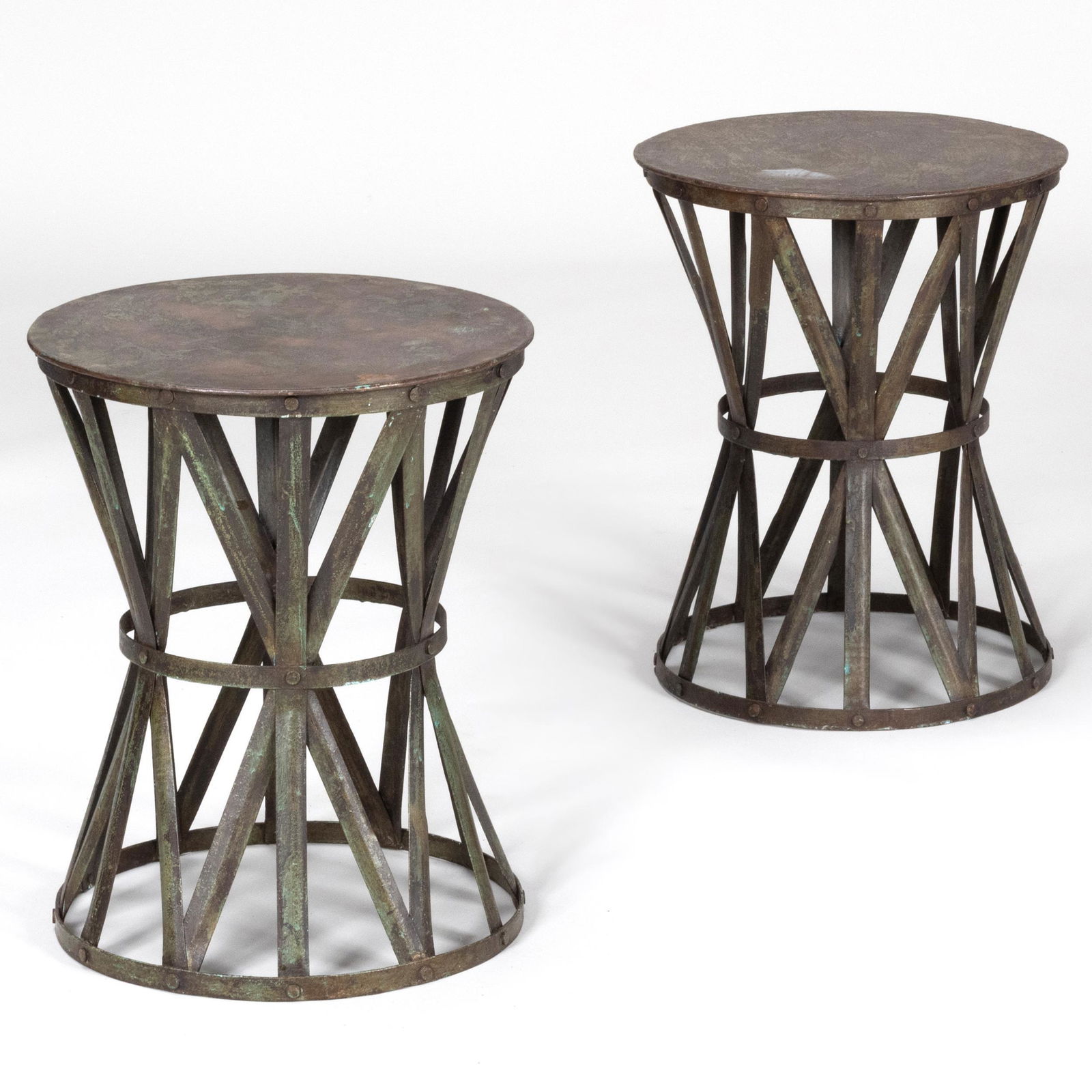 Pair of Contemporary Green Painted Metal Side Tables (1 of 8)