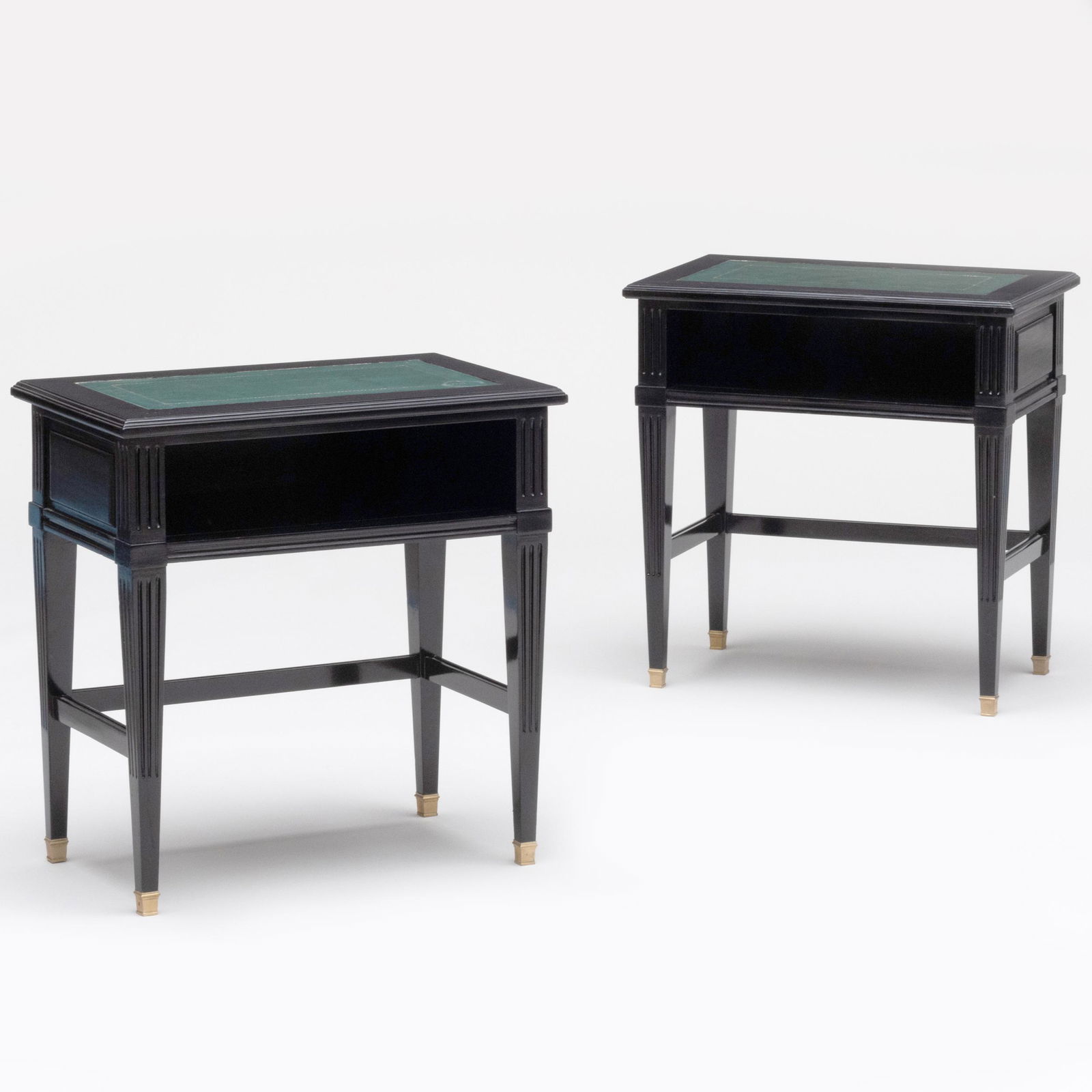 Pair of Maison Jansen Brass-Mounted Ebonized Side Tables, Stamped Jansen (1 of 10)
