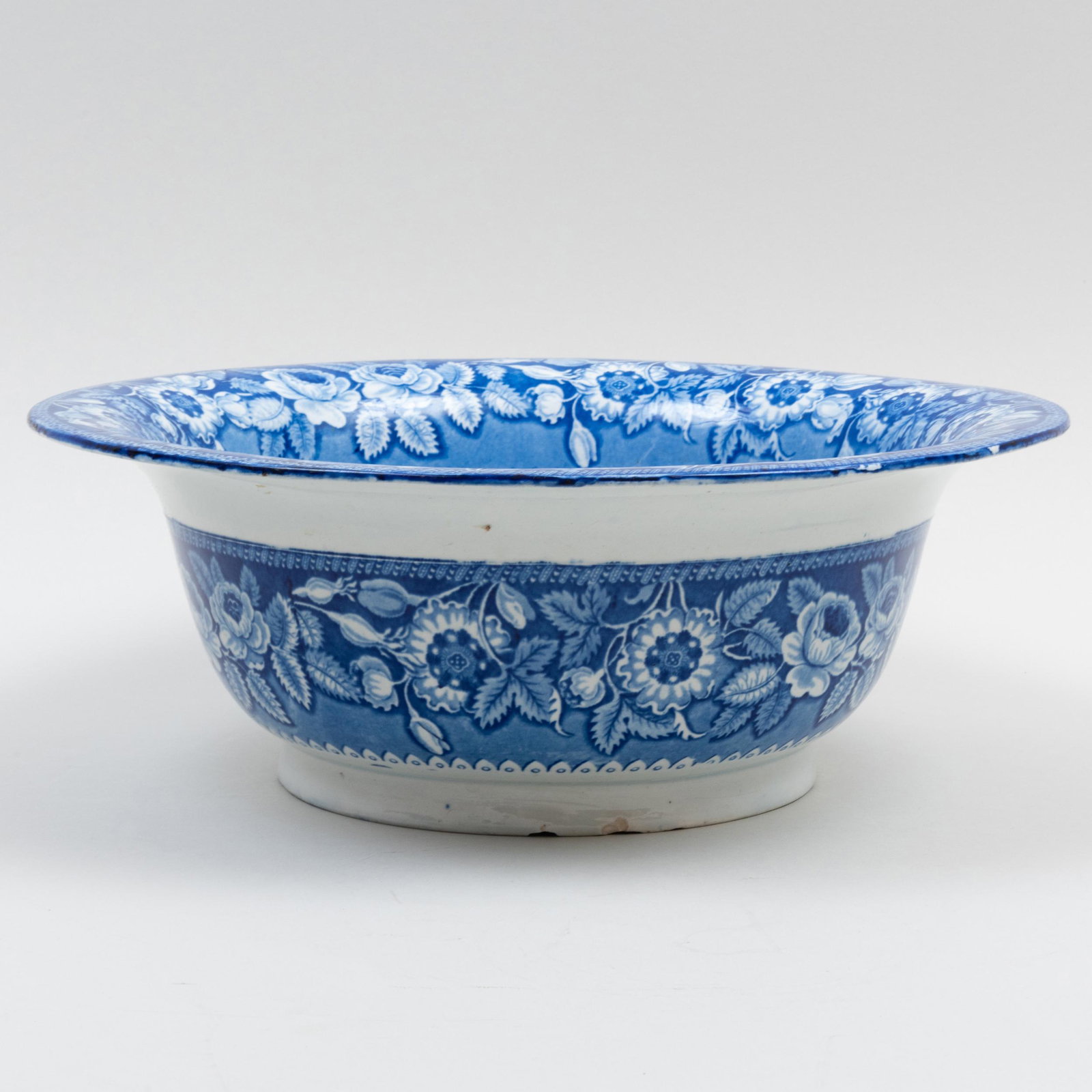 Staffordshire Pearlware Circular Basin in the 'Lady of the Lake' Pattern: Staffordshire Pearlware Circular Basin in the 'Lady of the Lake' Pattern Unmarked. 5 x 14 in. diam.