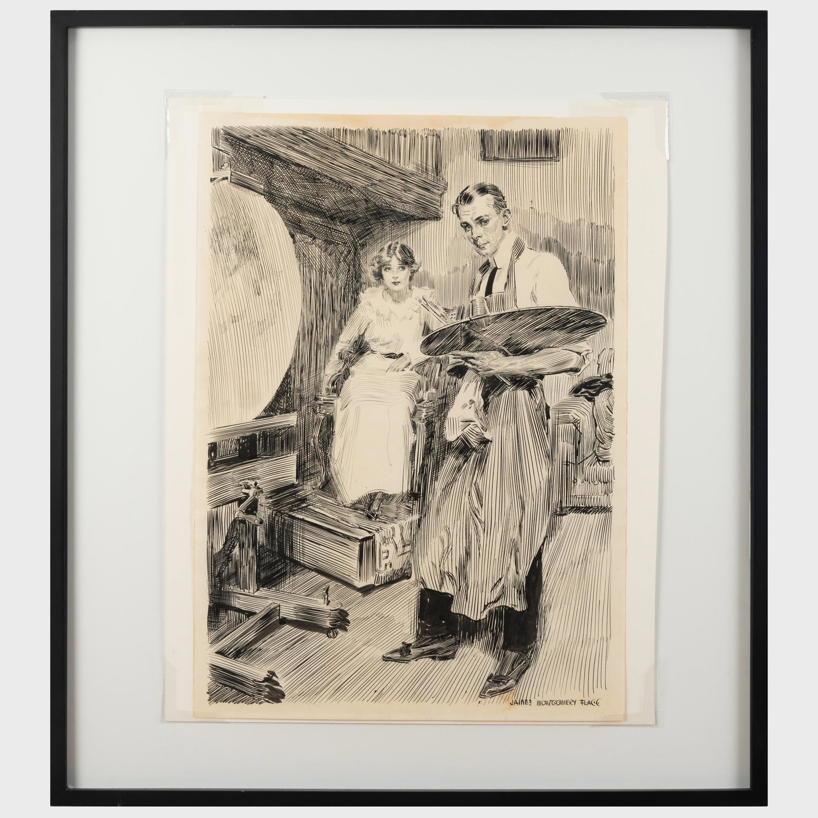 Attributed to James Montgomery Flagg (1877-1960): Untitled (1 of 4)