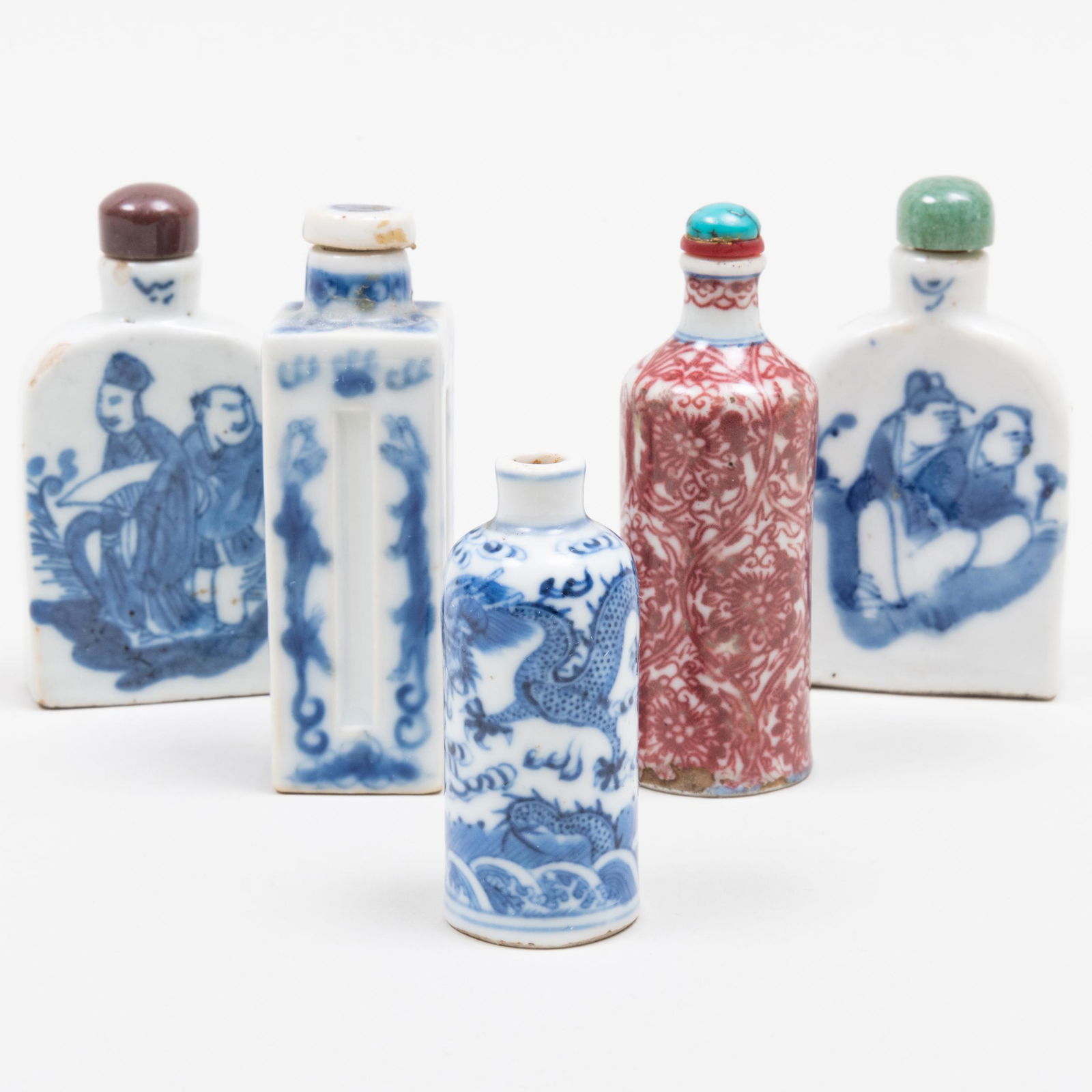 Group of Five Chinese Porcelain Snuff Bottles (1 of 20)