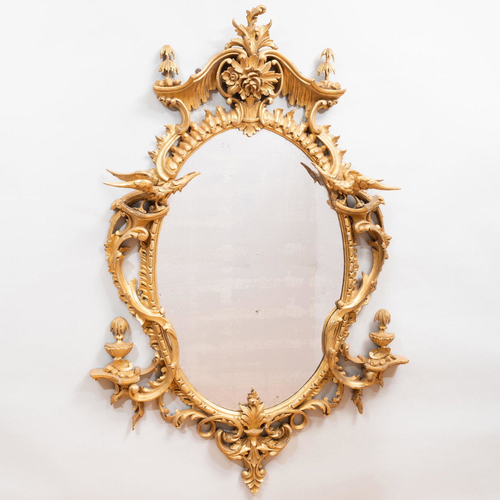 Victorian 'Chippendale' Revival Giltwood Mirror: Victorian 'Chippendale' Revival Giltwood Mirror 4 ft. 11 in. x 38 1/2 in.