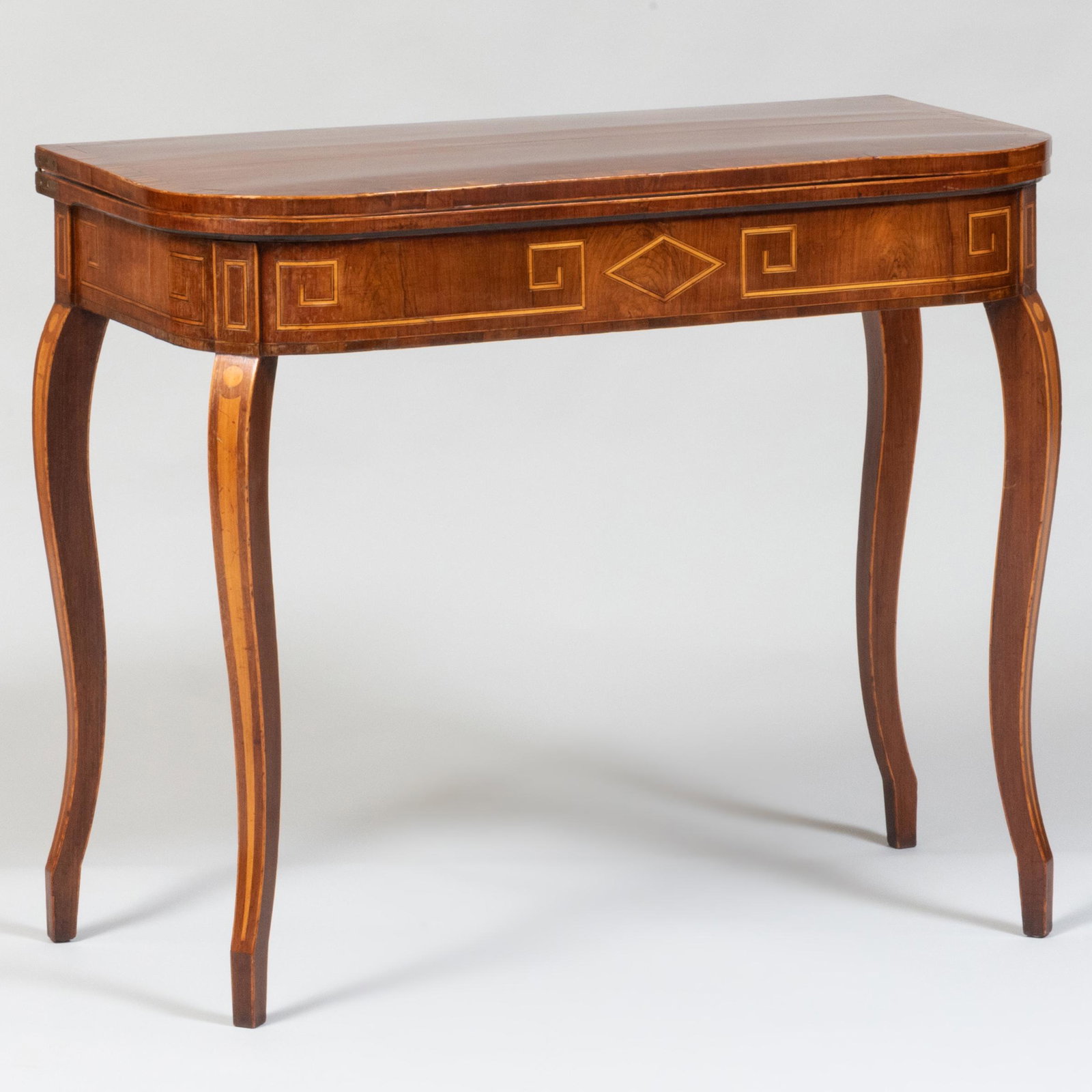 Late George III Inlaid Rosewood Games Table: Late George III Inlaid Rosewood Games Table 30 1/4 x 35 1/4 x 17 3/4 in. (closed); 29 1/2 x 35 x 35 3/4 in., (open).