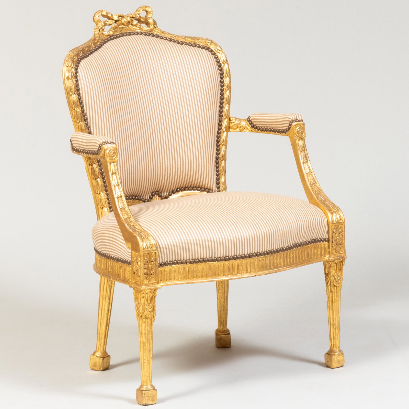 George III Giltwood Armchair: George III Giltwood Armchair 36 1/4 x 24 1/4 x 22 1/2 in., seat height 17 1/2 in.