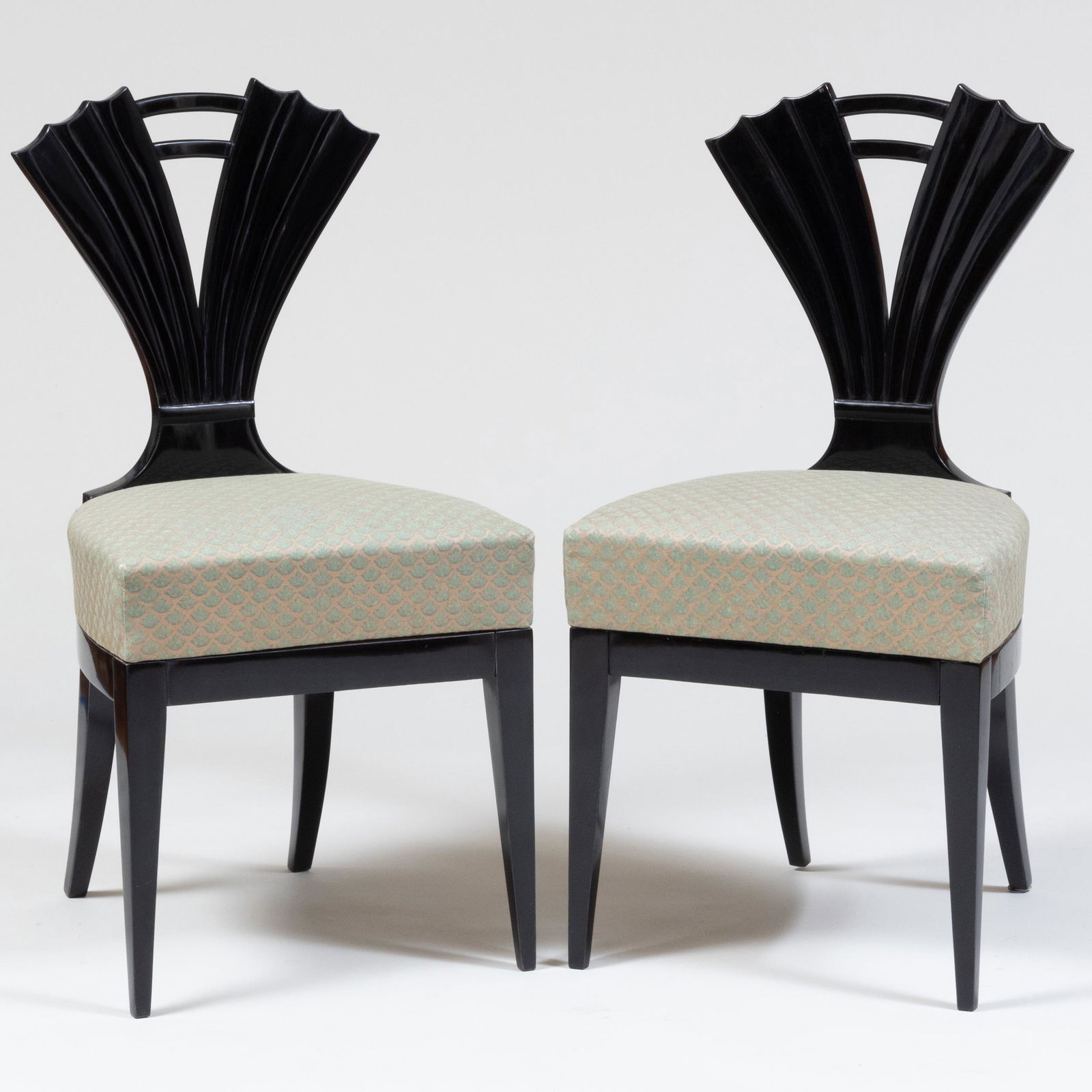 Pair of Biedermeier Style Ebonized Side Chairs (1 of 8)