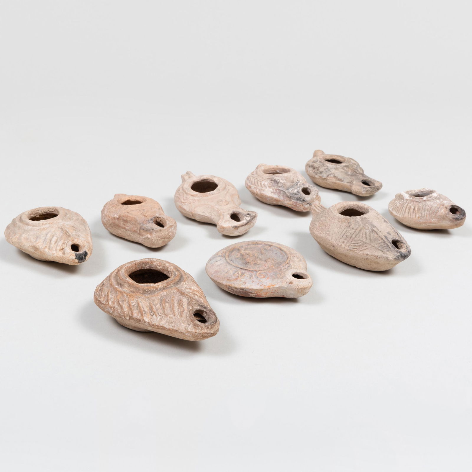 Miscellaneous Group of Nine Pottery Oil Lamps (1 of 20)